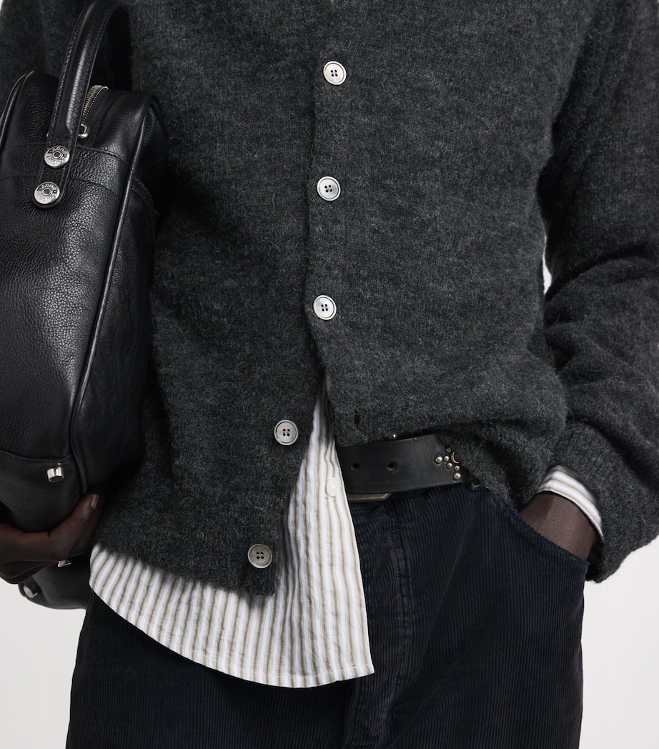 Alpaca-Blend Evening Polo Cardigan CHARCOAL MELANGE Image 6