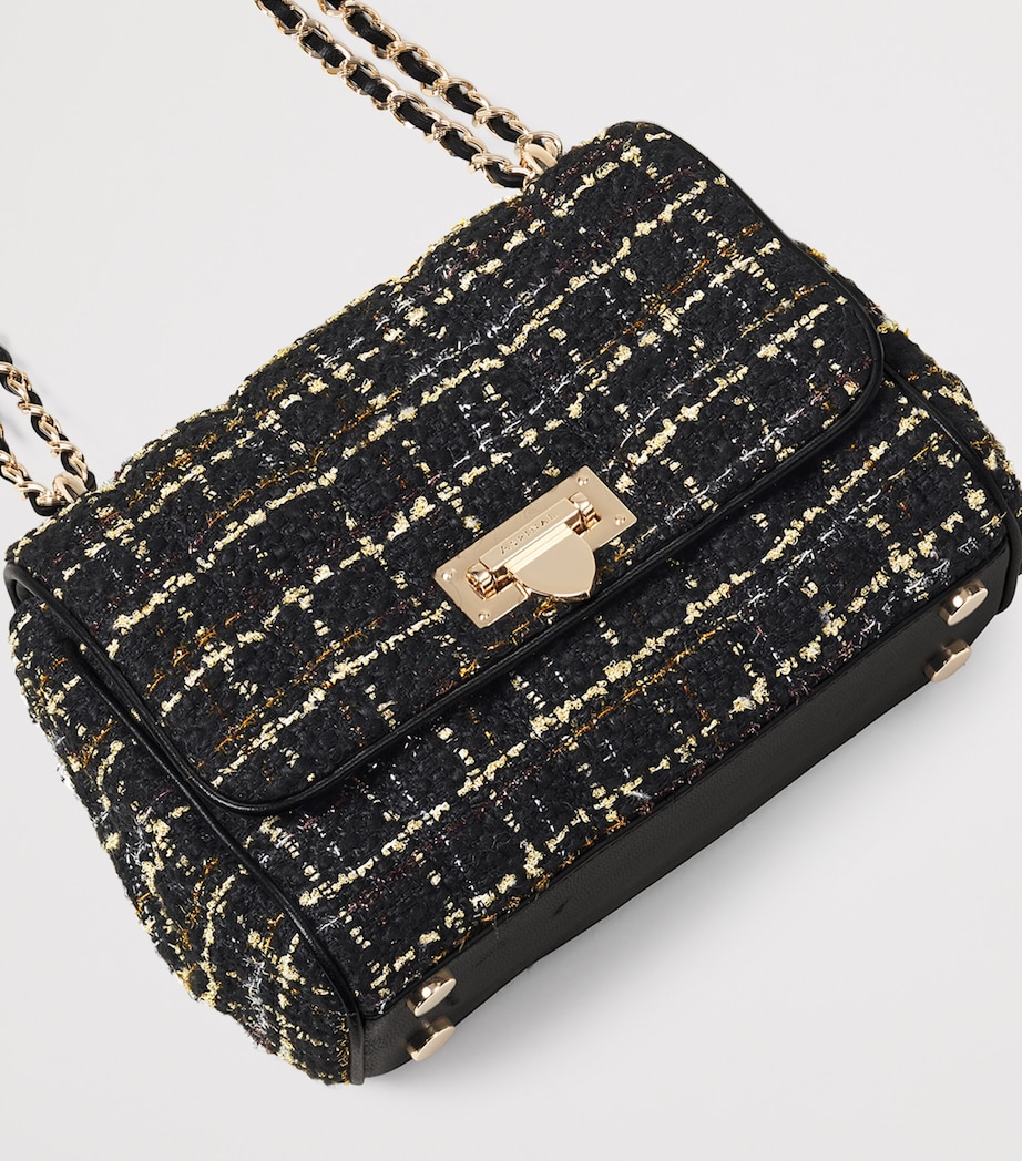 Small Tweed Lottie Cross-Body Bag BLACK Image 4