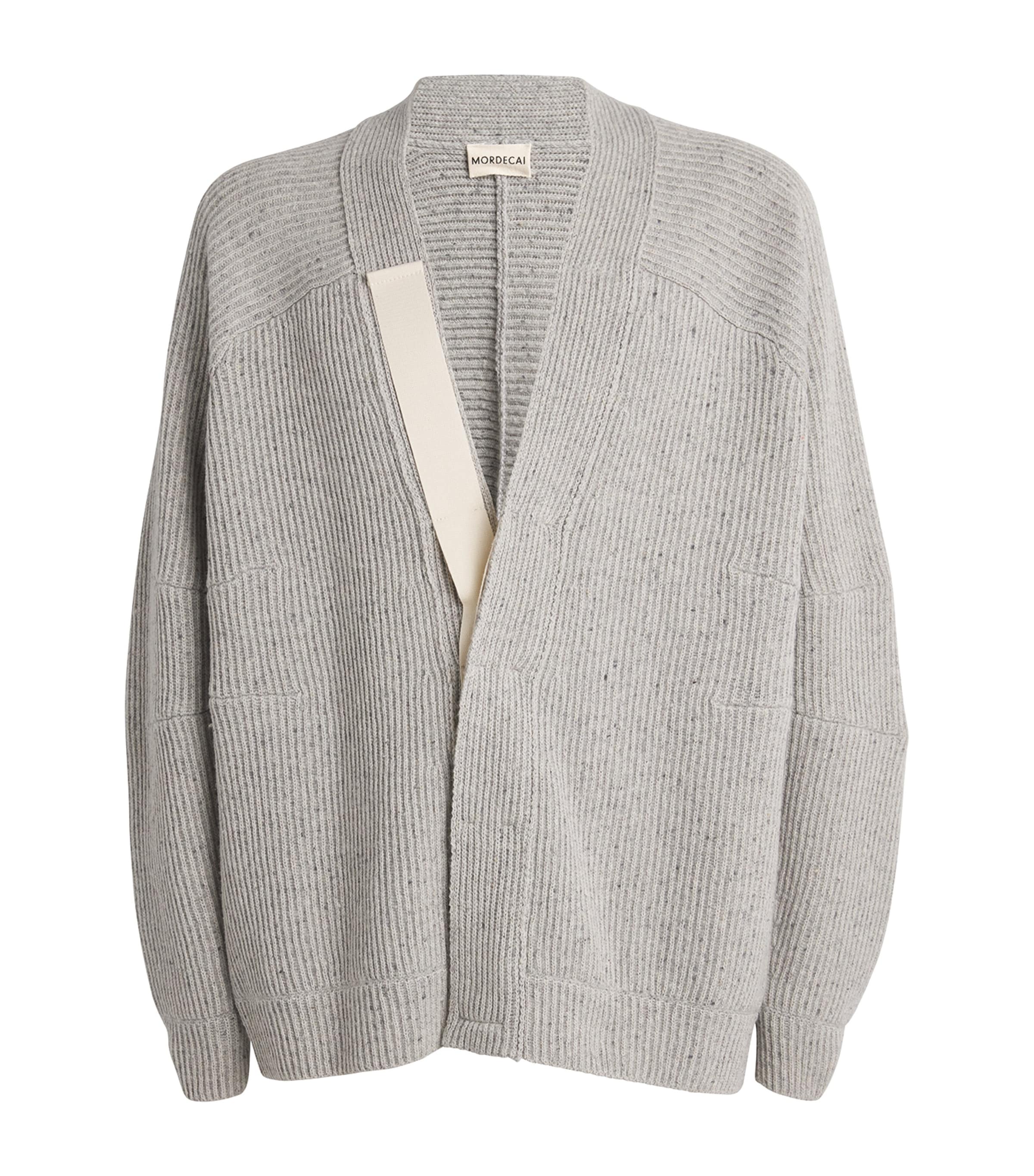 MORDECAI Mens Wool-Blend Oversized Cardigan Melange Image 1