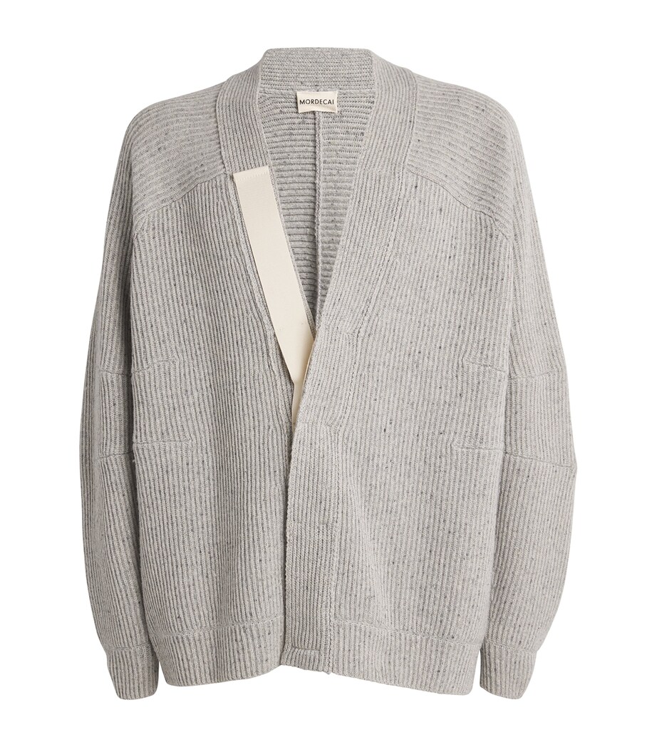 MORDECAI Mens Wool-Blend Oversized Cardigan Melange Image 1