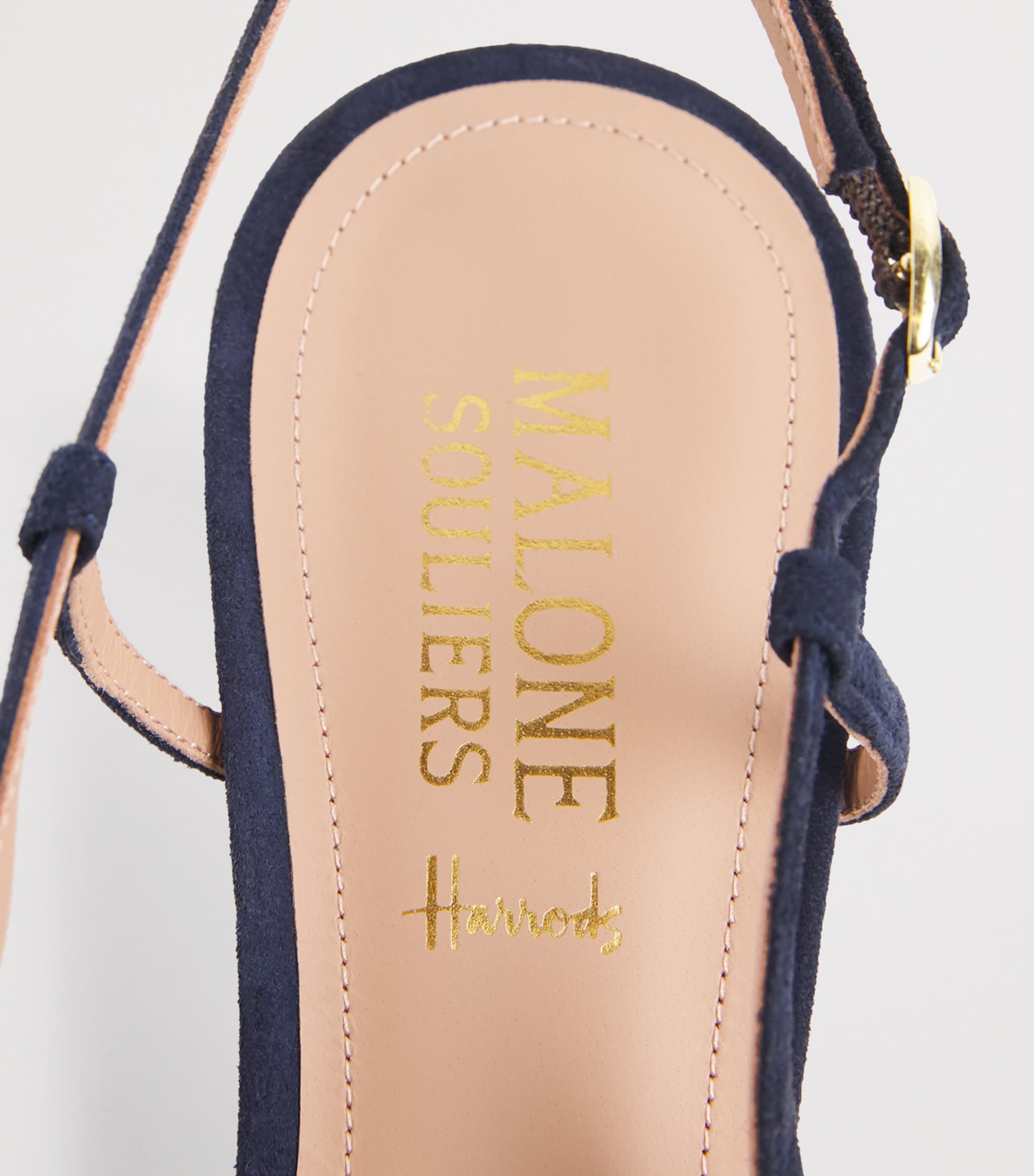 Malone Souliers x Harrods Suede Suze Slingback Pumps 45 Midnight Image 7