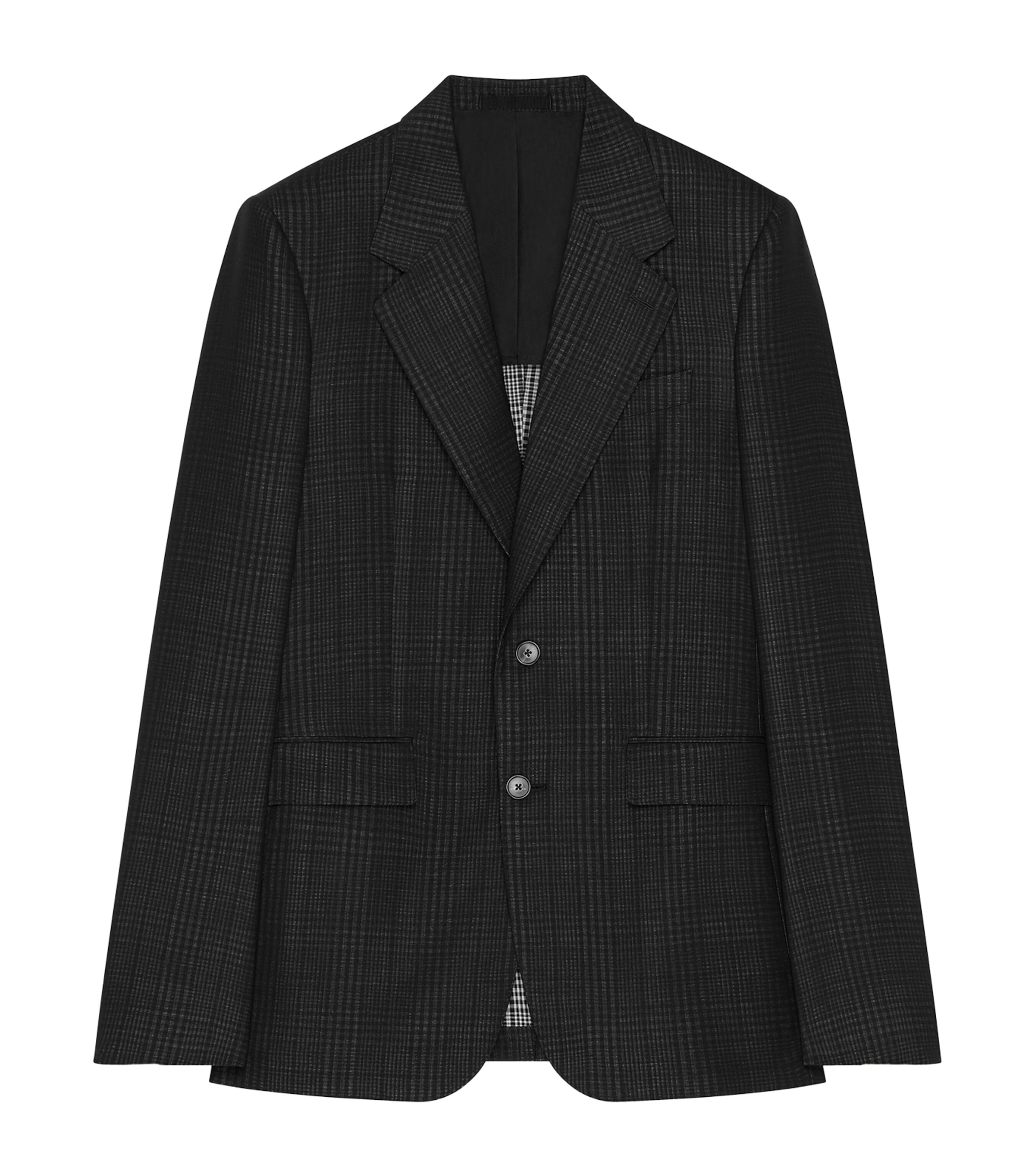 Wool-Blend Check Blazer BLACK/GREY Image 1