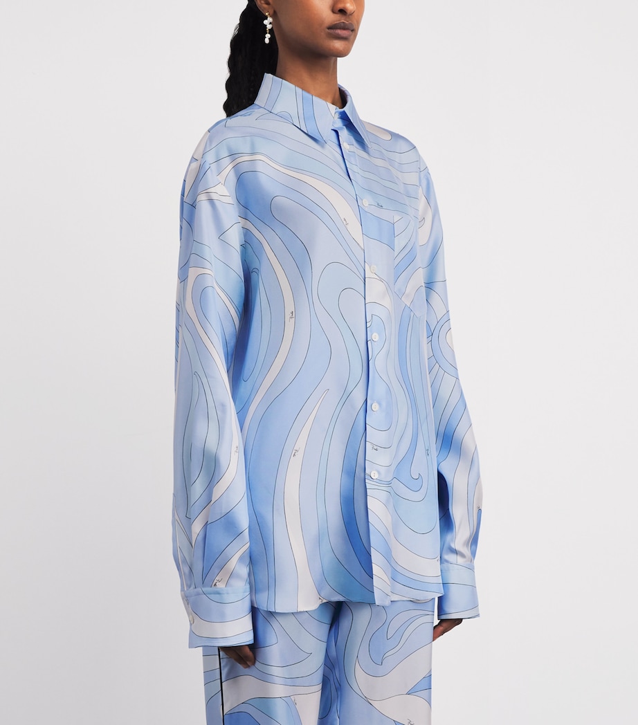 PUCCI Womens Silk Oversized Shirt Pale Image 4