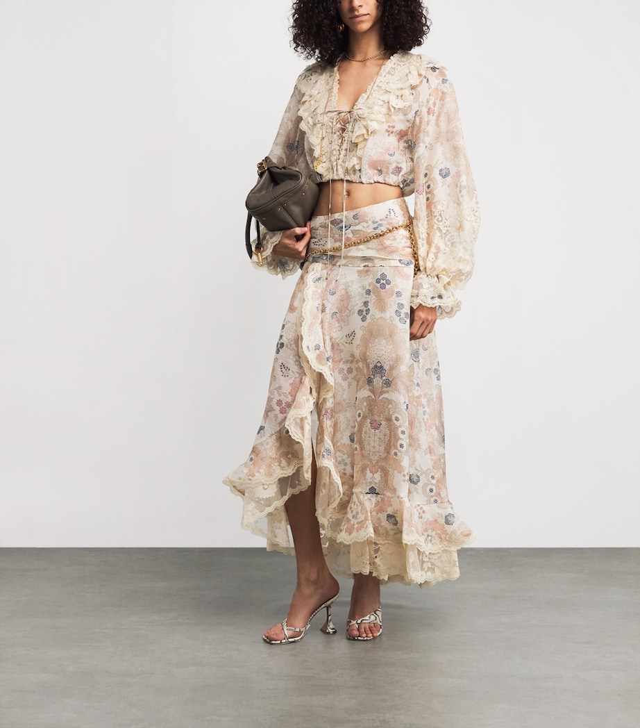 Linen-Silk Rebellion Maxi Skirt CRF CREAM FLORAL Image 2