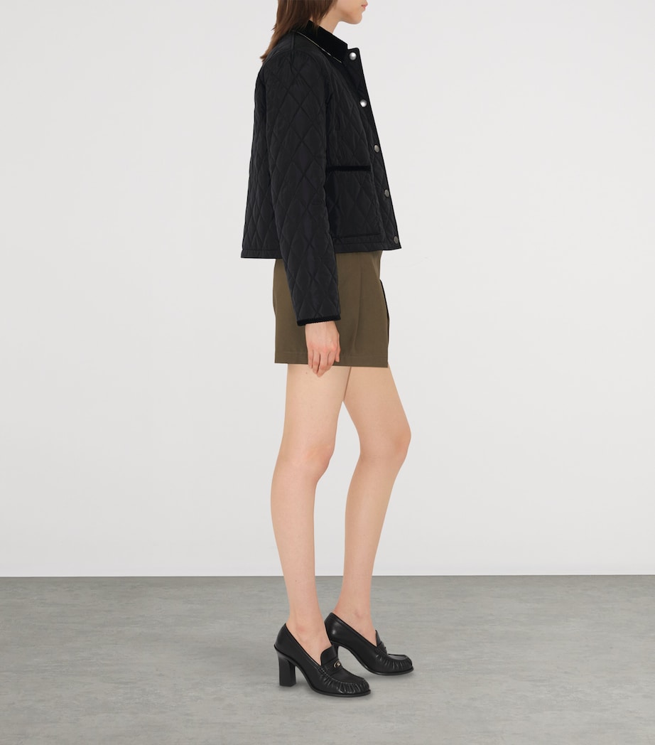 Cropped Quilted Field Jacket BLACK/SAND IP CHECK Image 3