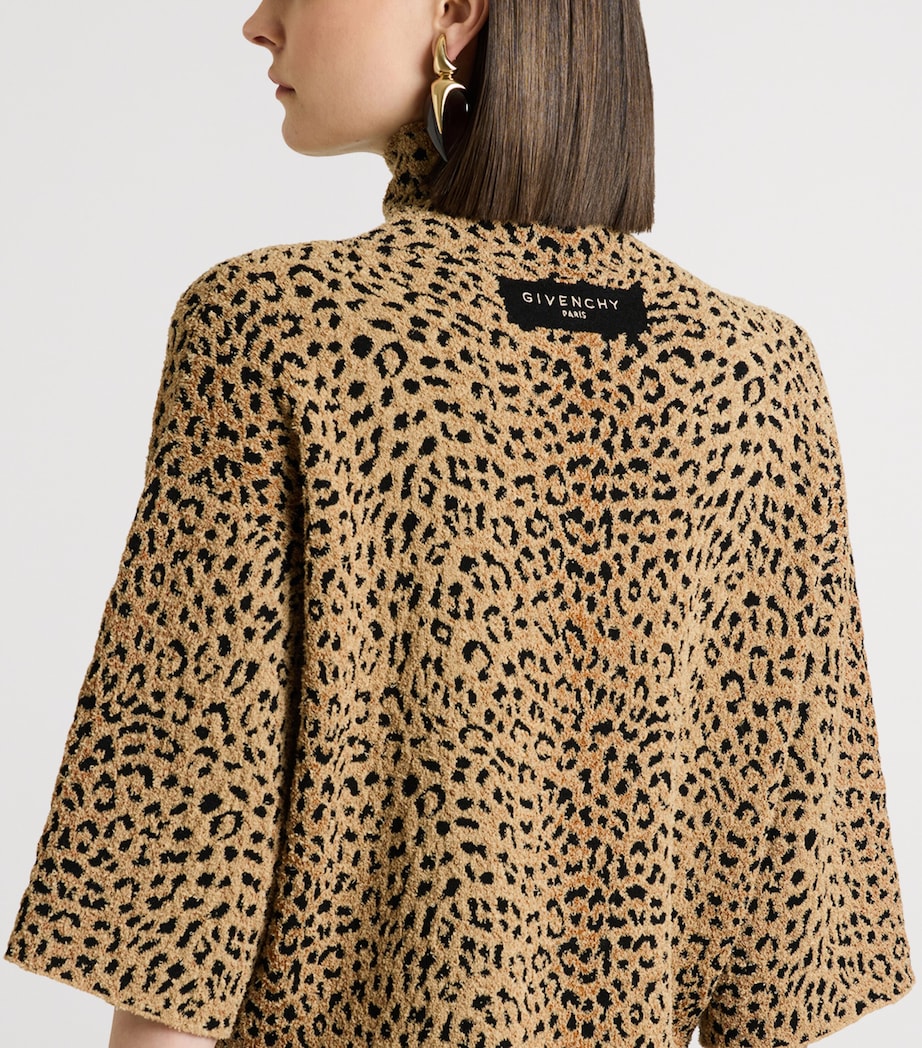 Givenchy Womens Bouclé Leopard High-Neck Top Image 5