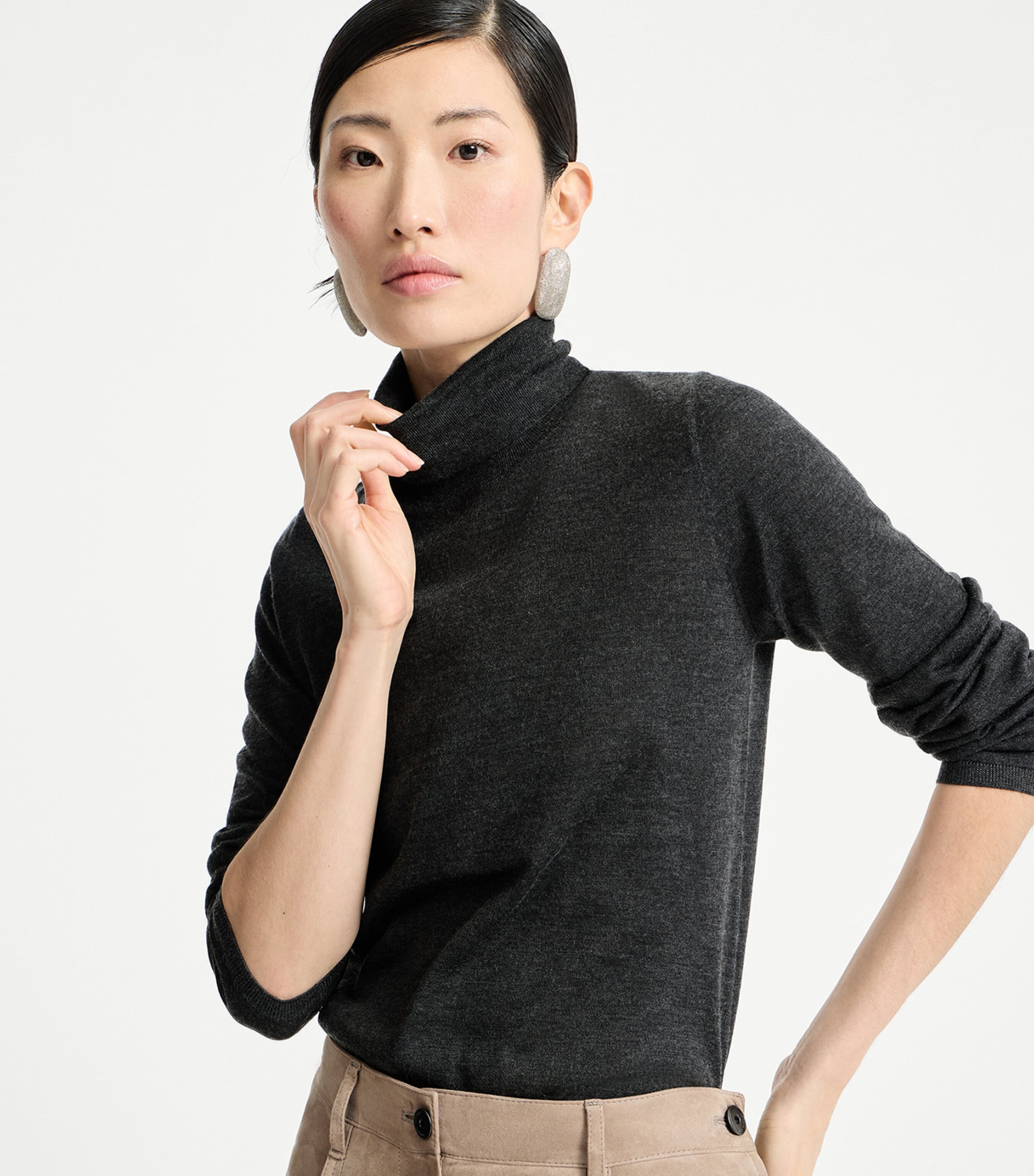 Brunello Cucinelli Womens Cashmere-Silk Rollneck Sweater Image 2