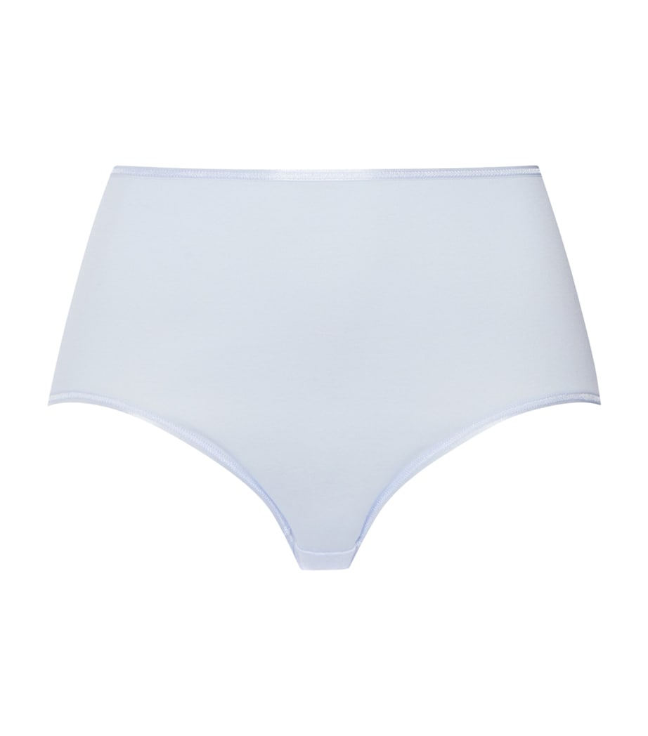 Hanro Womens Cotton Seamless Maxi Briefs Blue Dove Image 1