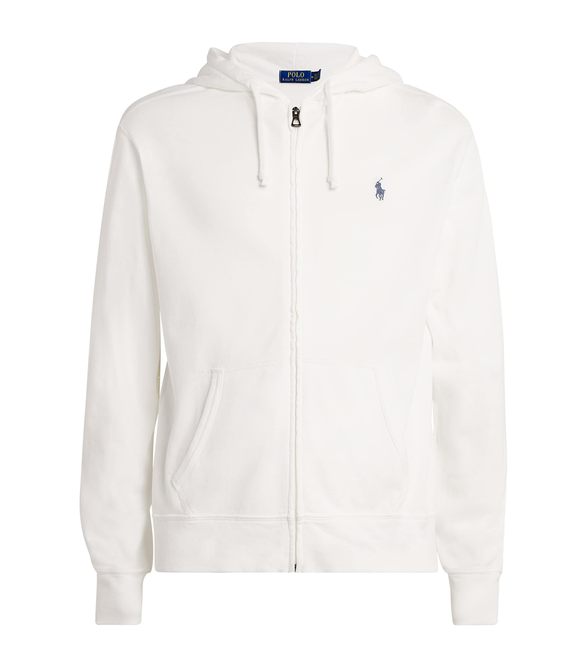 Polo Ralph Lauren Hooded Terry Sweatshirt With Zipper Closure In White