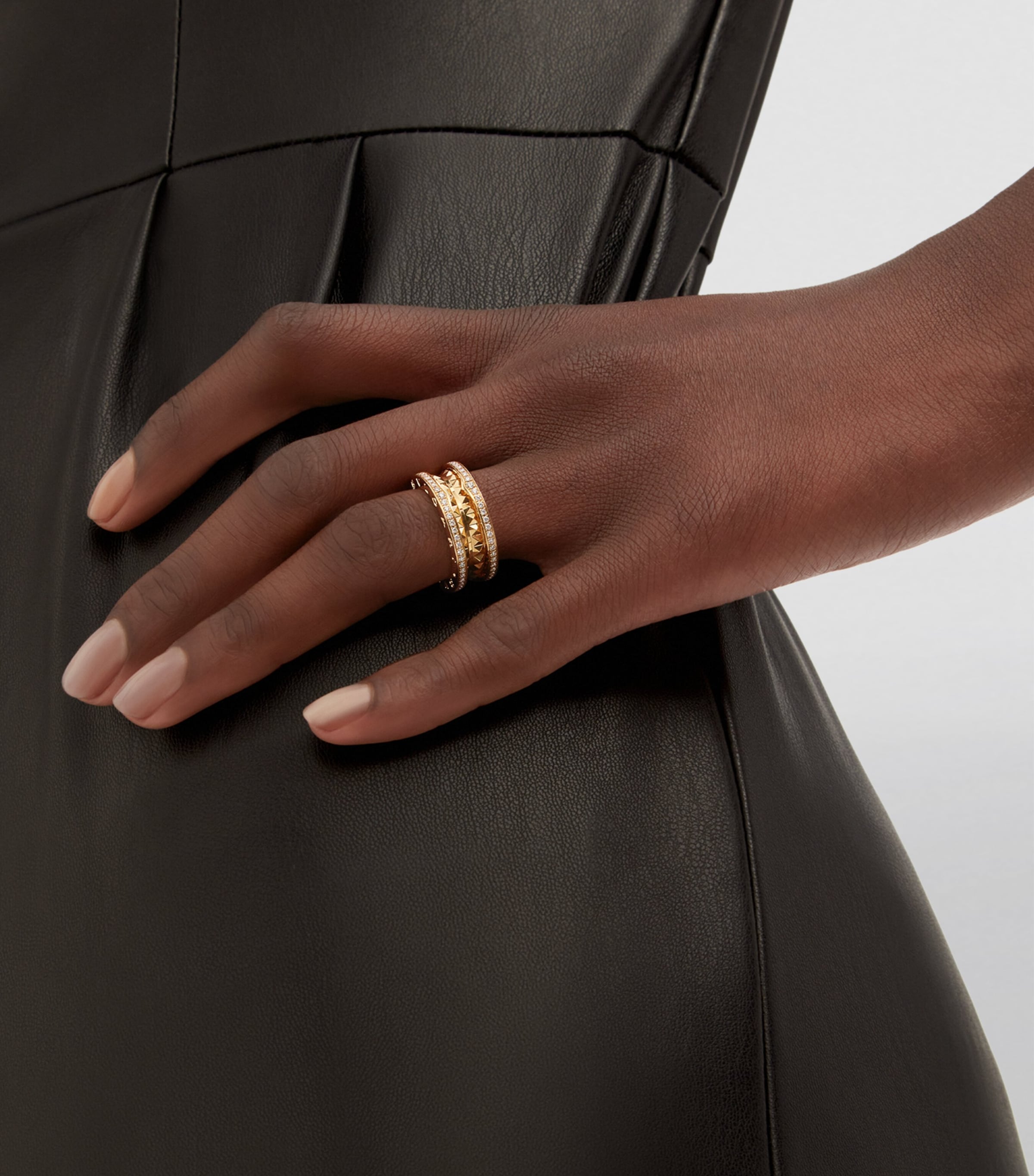 Yellow Gold and Diamond B.zero1 Rock Two-Band Ring YELLOW GOLD Image 6