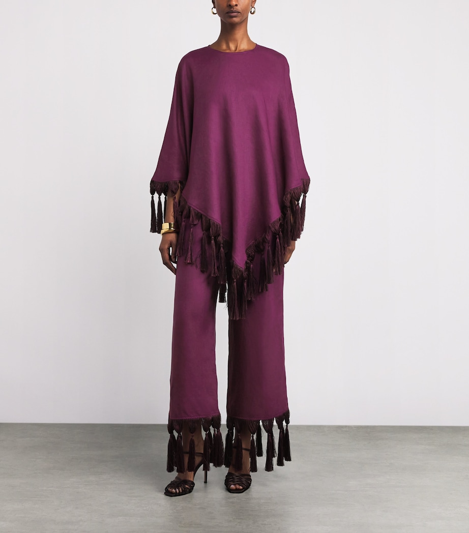 Linen Gloria Poncho PLUM Image 2