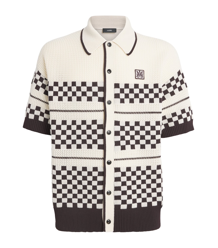 Wool-Blend Mesh Check Shirt ALABASTER Image 1