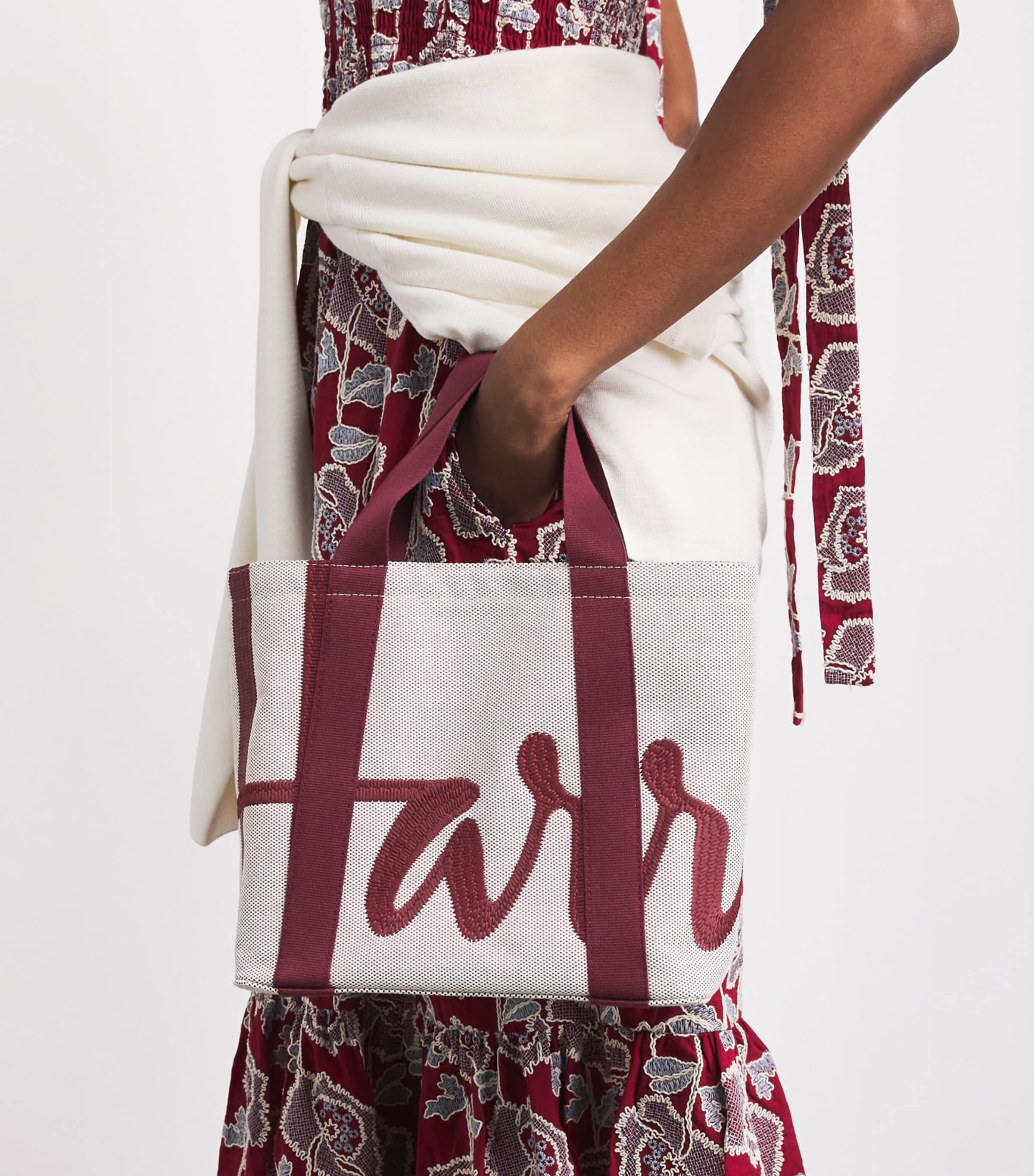 Harrods Small Logo Tote Bag Neutral Image 4