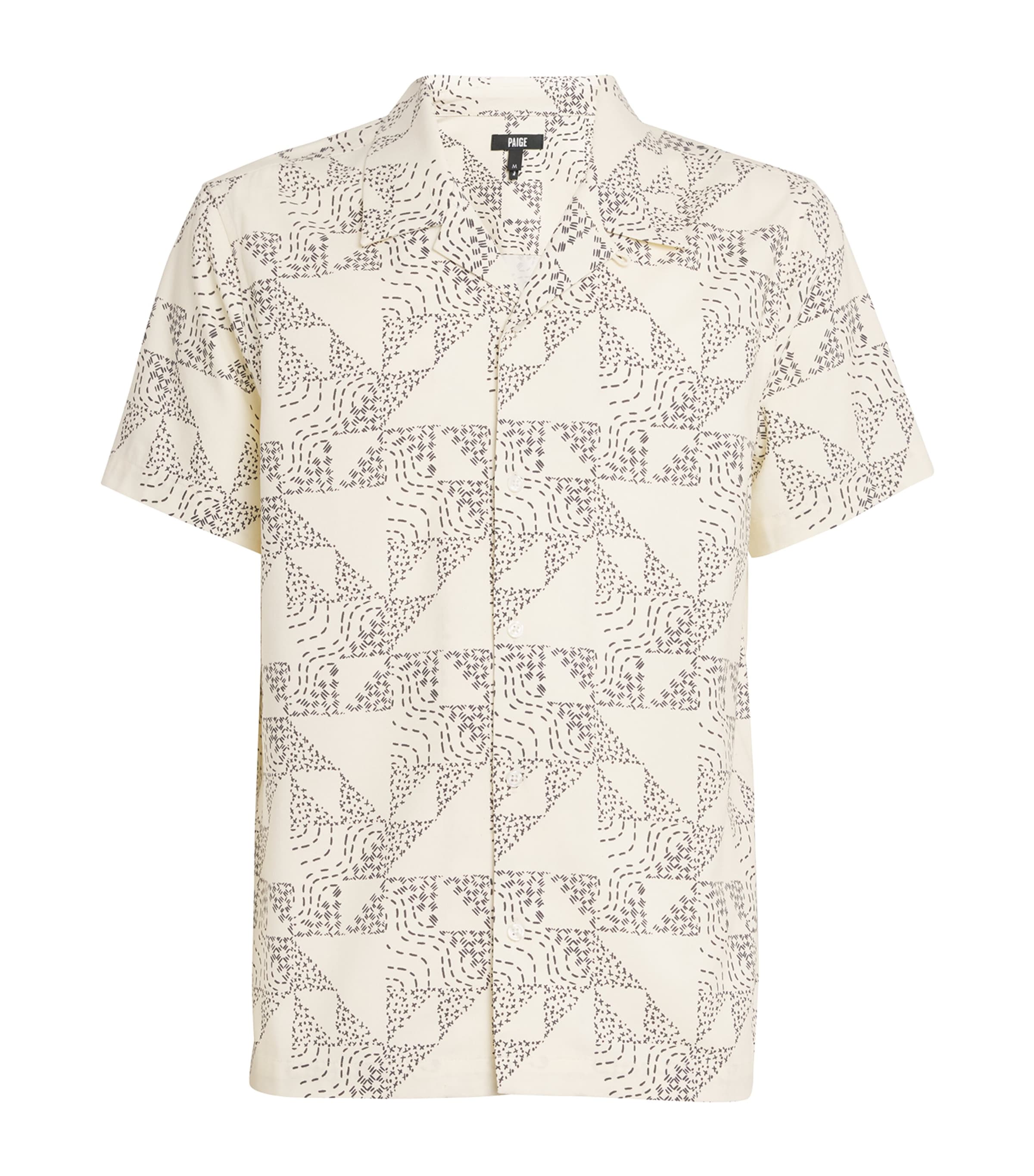 PAIGE Mens Printed Medina Shirt Alabaster/ocean Fl Image 1