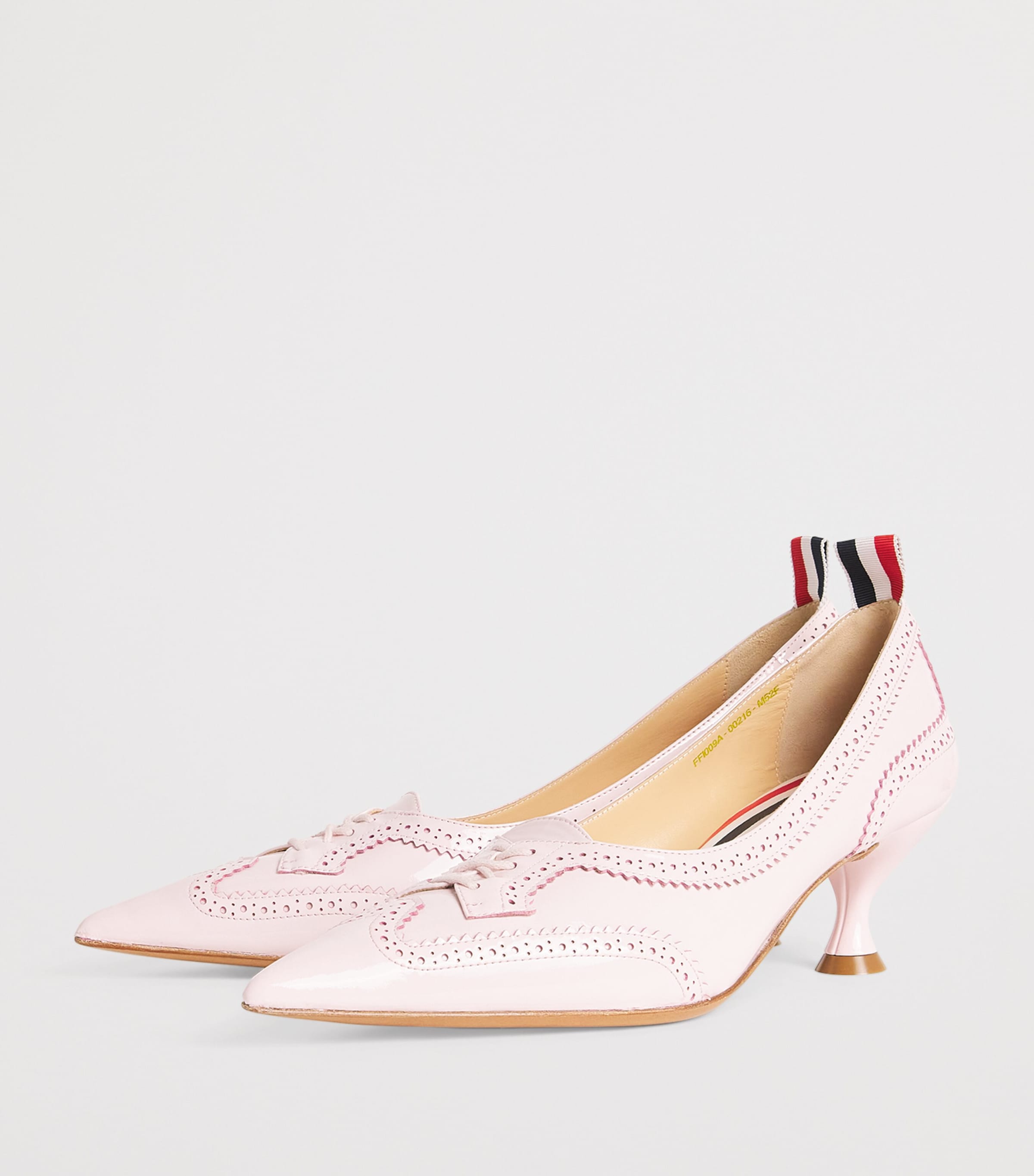 Thom Browne Patent Leather Wingtip Pumps 50 Light Pink Image 2