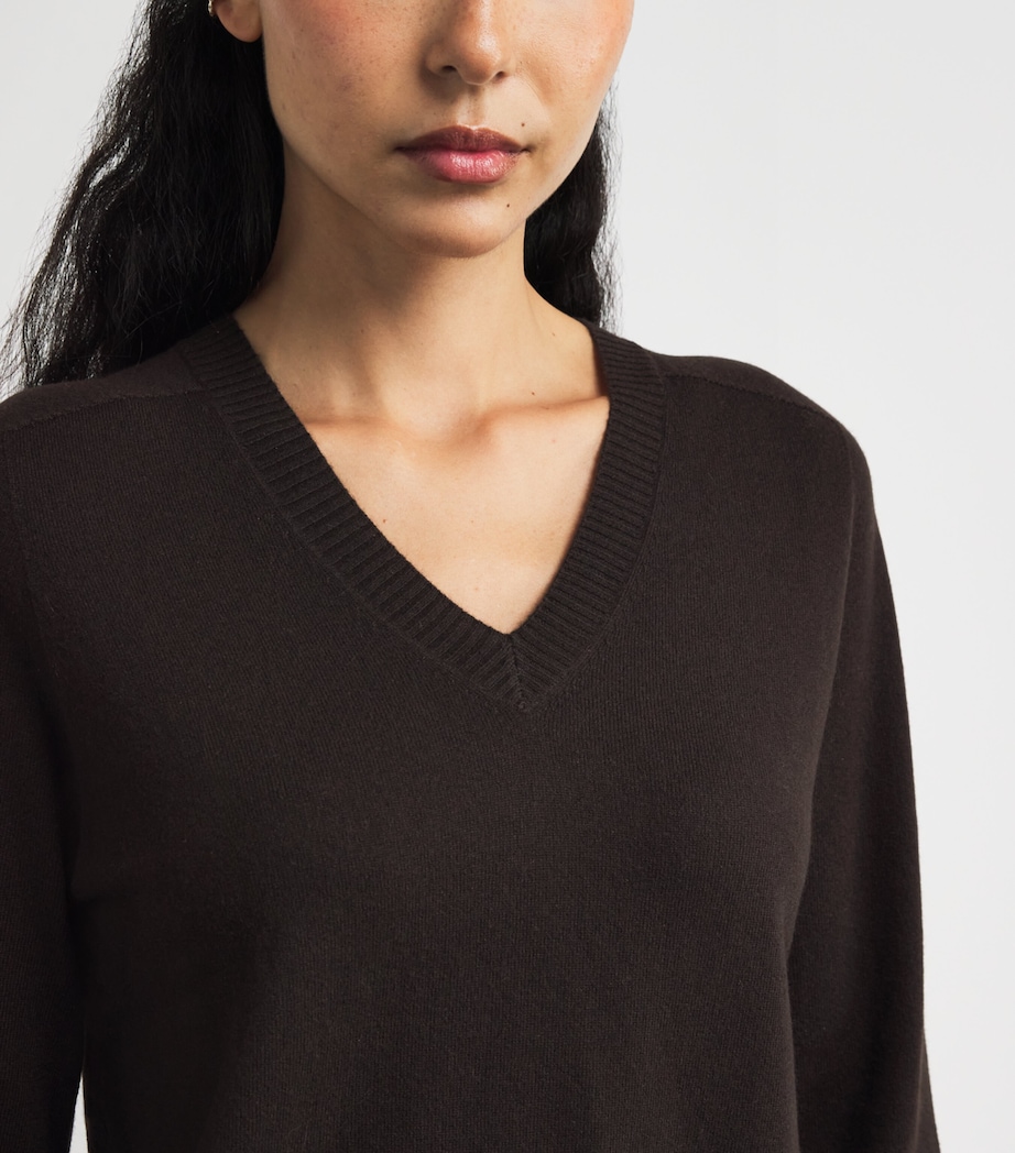 Cashmere V-Neck Holyhead Sweater BROWN WOOD Image 6
