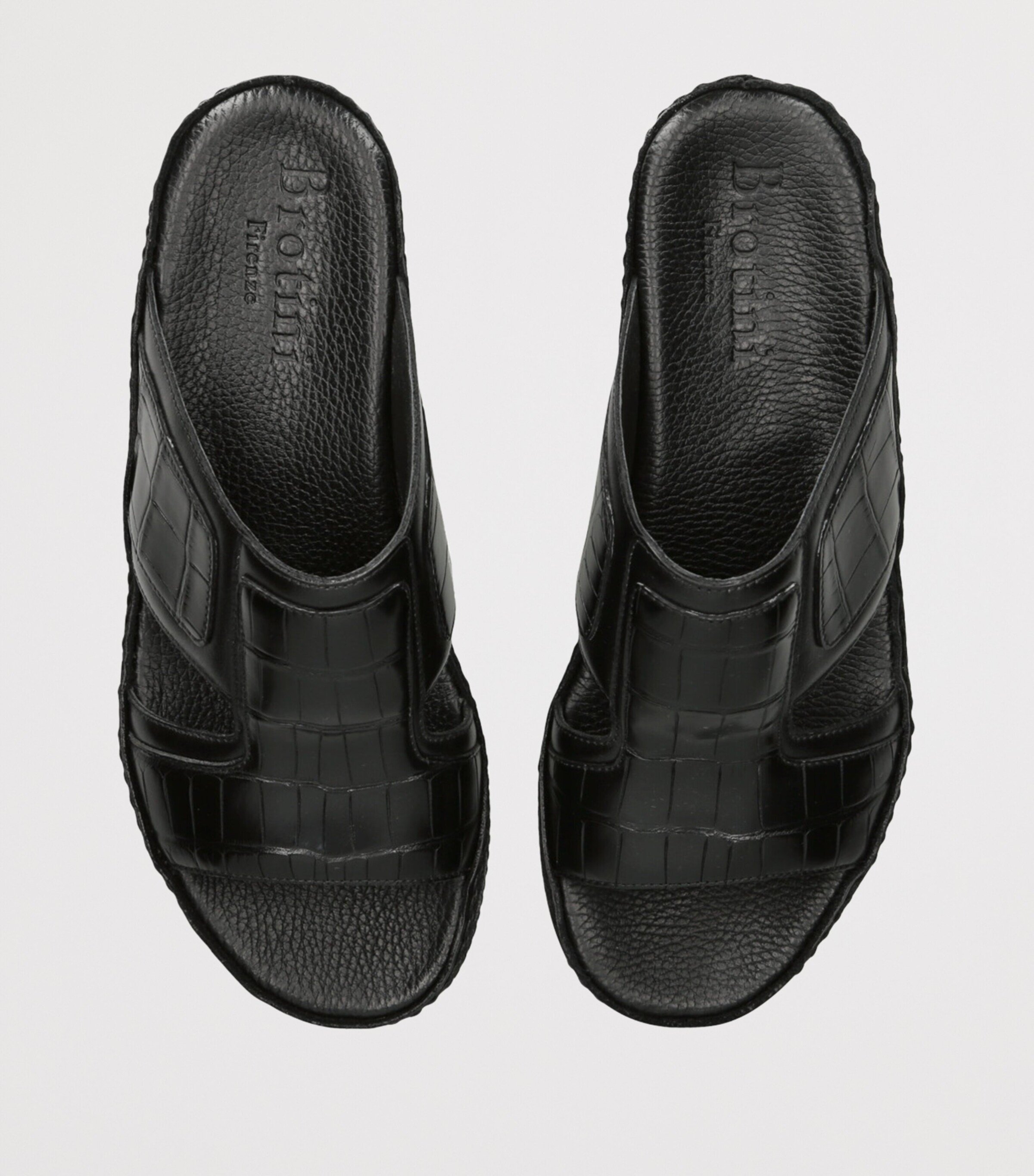 Brotini Alligator Leather Anticato Sandals Black Image 4
