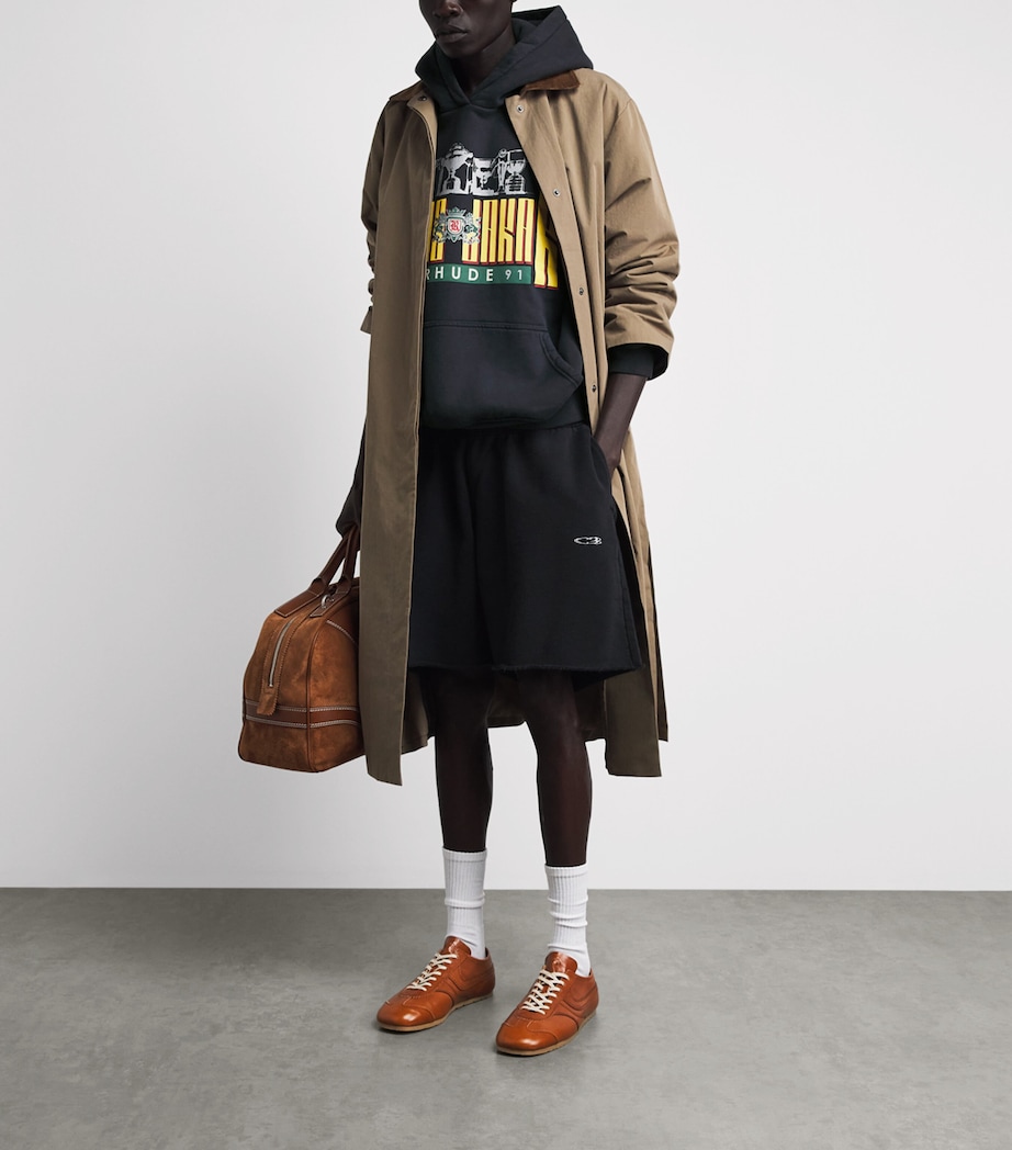 Rhude Mens Cotton Graphic Hoodie Vintage Blk/ylw Image 2
