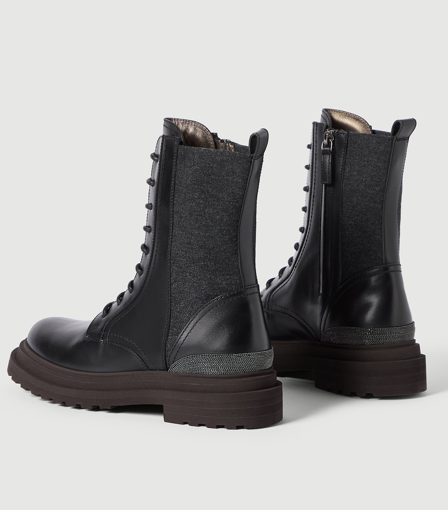 Brunello Cucinelli Leather Monili Ankle Boots Image 6