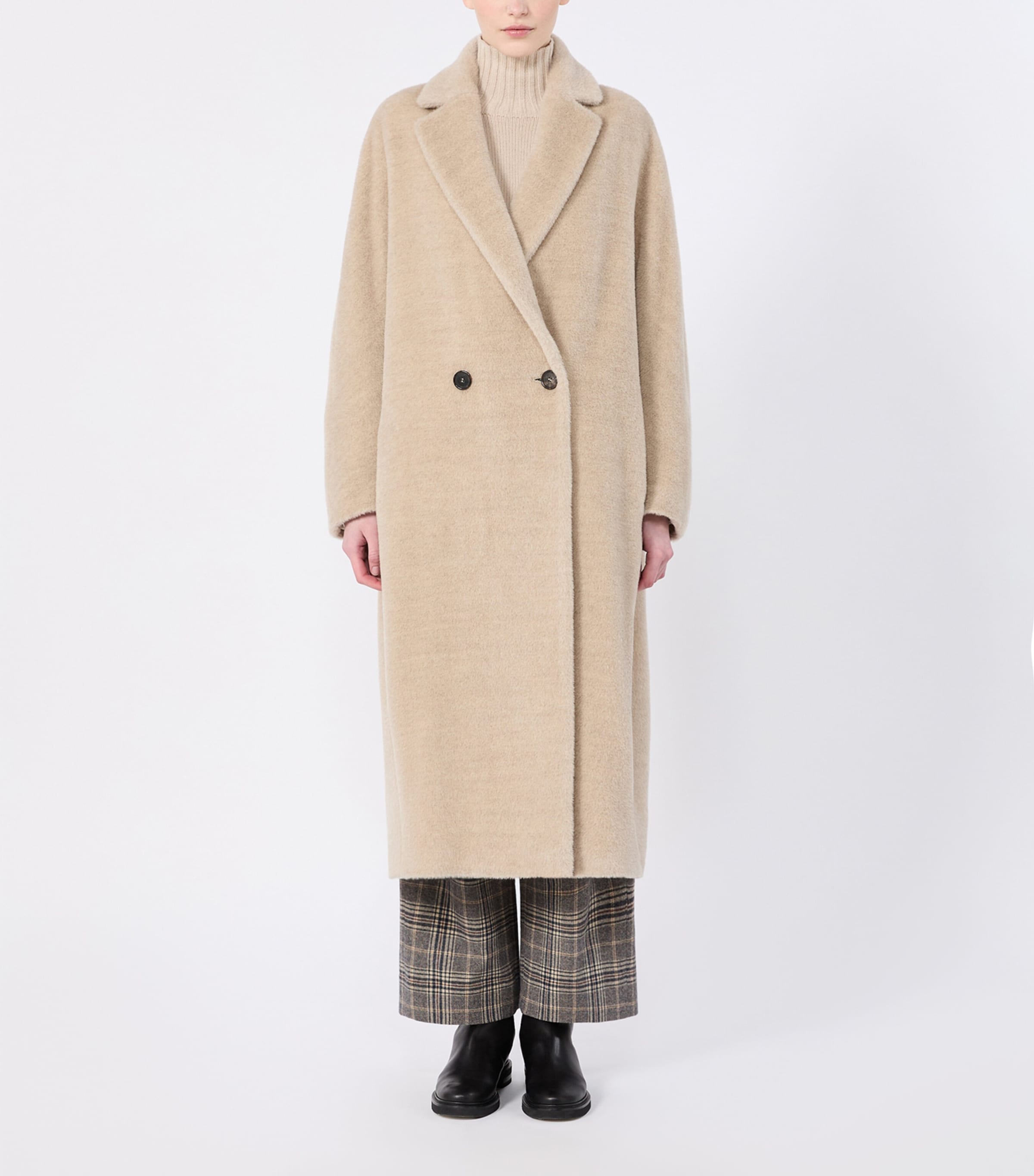 Max Mara Womens Alpaca-Wool Coat Albino Image 5