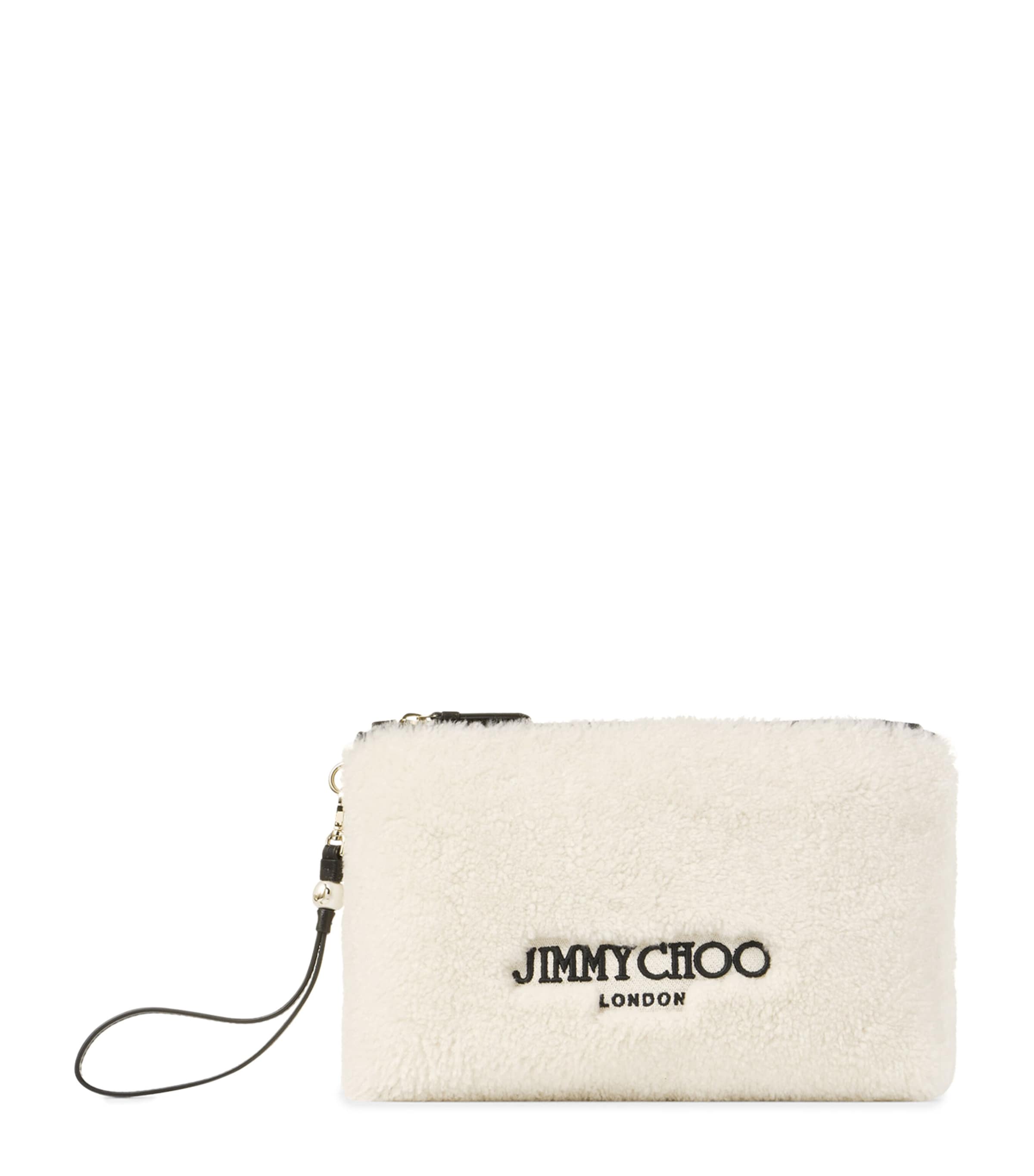 Jimmy Choo Shearling Logo Pouch
