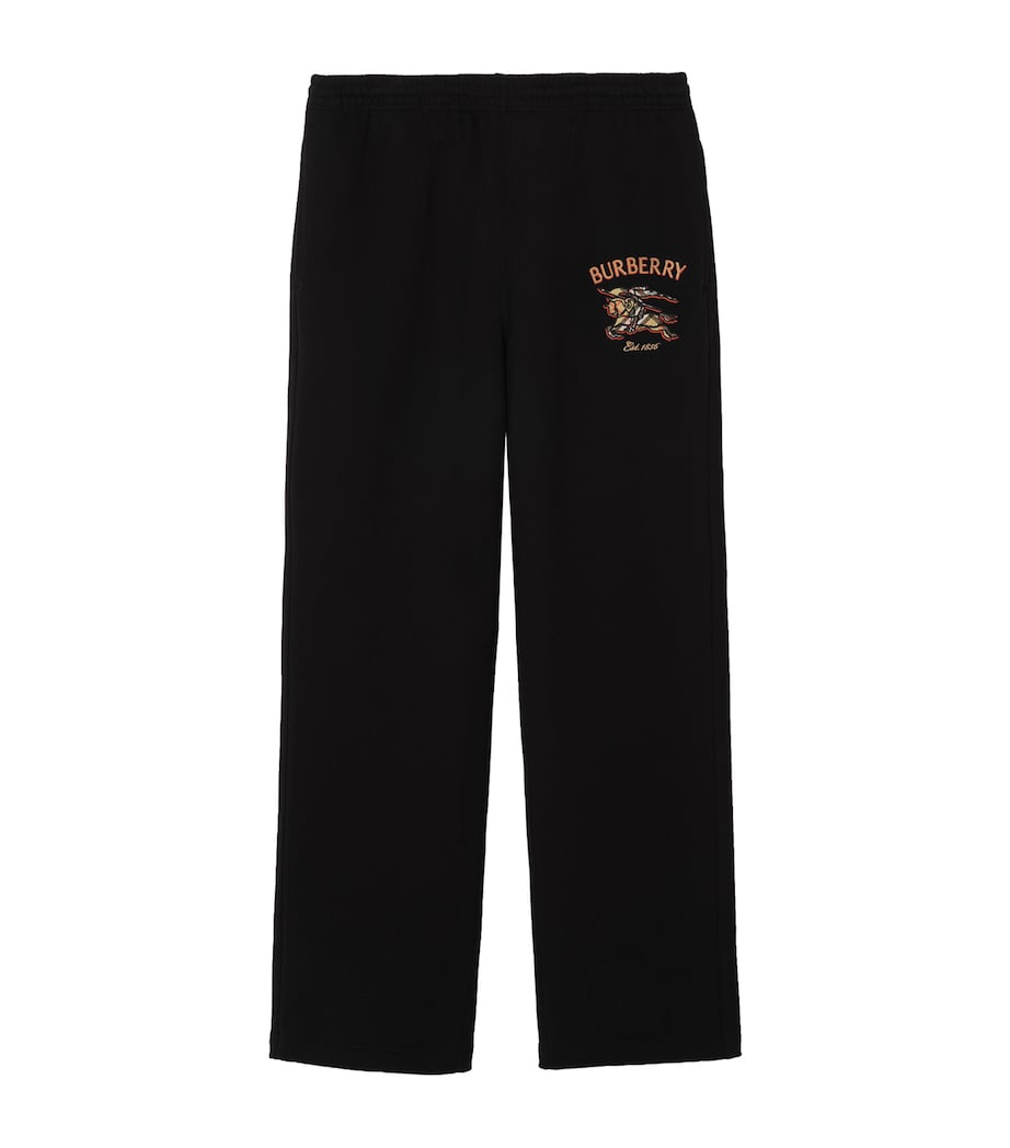Burberry Mens Cotton EKD Track Pants Black Image 1