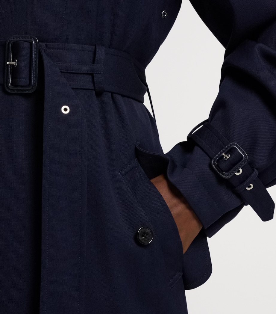 Wool-Blend Alecia Trench Coat NAVY-410 Image 14