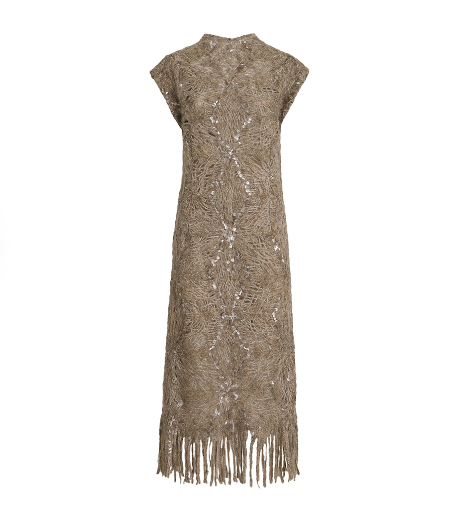Mohair-Blend Embellished Midi Dress CAE22 Image 1