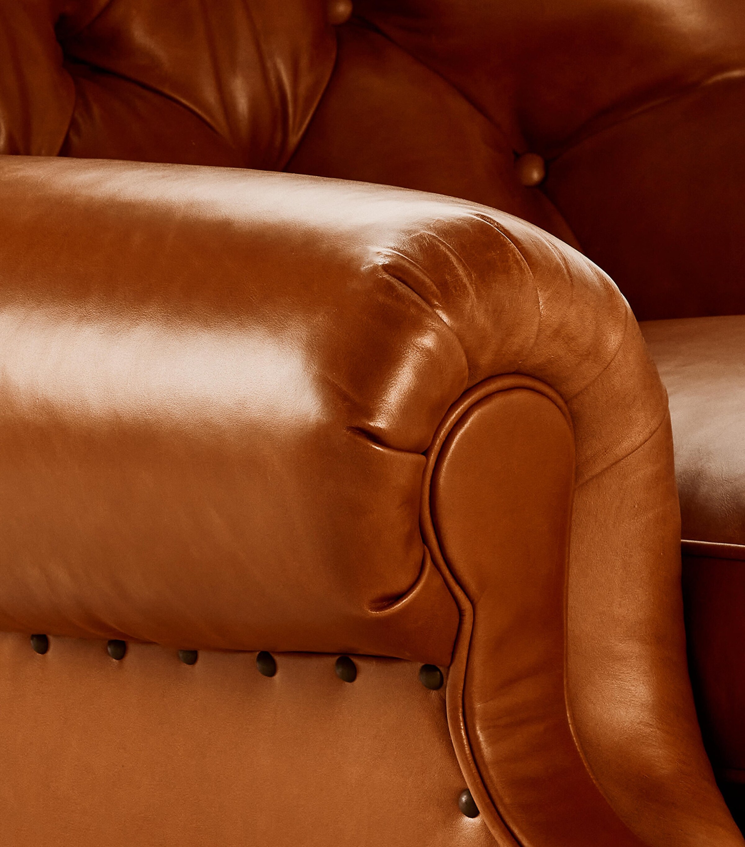 Leather and Maple Writers Chair MEDIUM MAHOGANY Image 5