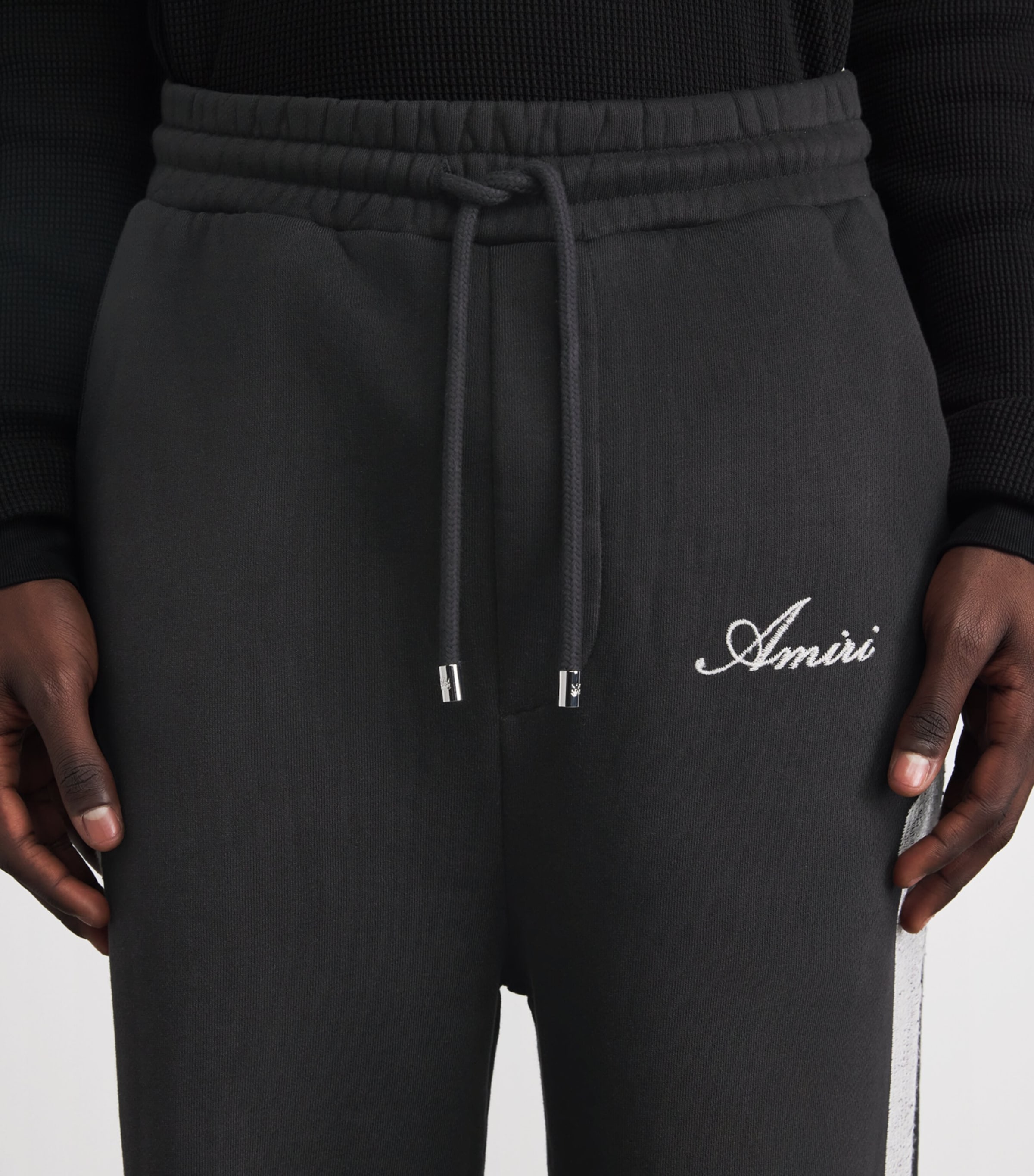 AMIRI Mens Cotton Bones Oversized Sweatpants Black Image 3