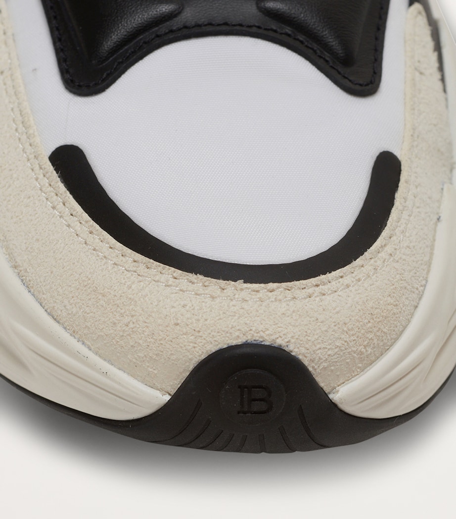 Balmain Leather Run-Row Sneakers Jaune/orange Image 9