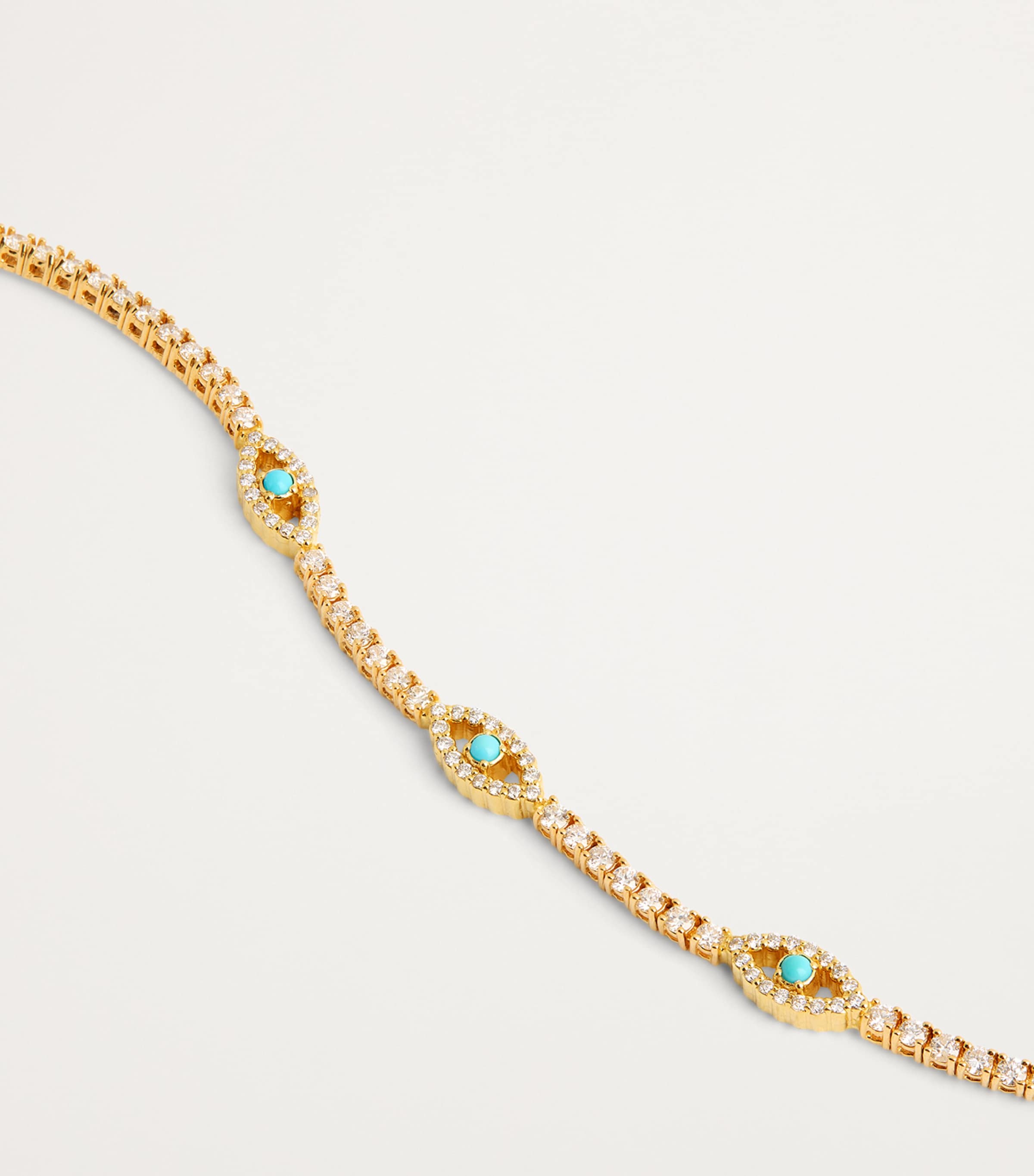 Small Yellow Gold and Diamond Edith Evil Eye Tennis Bracelet YELLOW GOLD Image 4