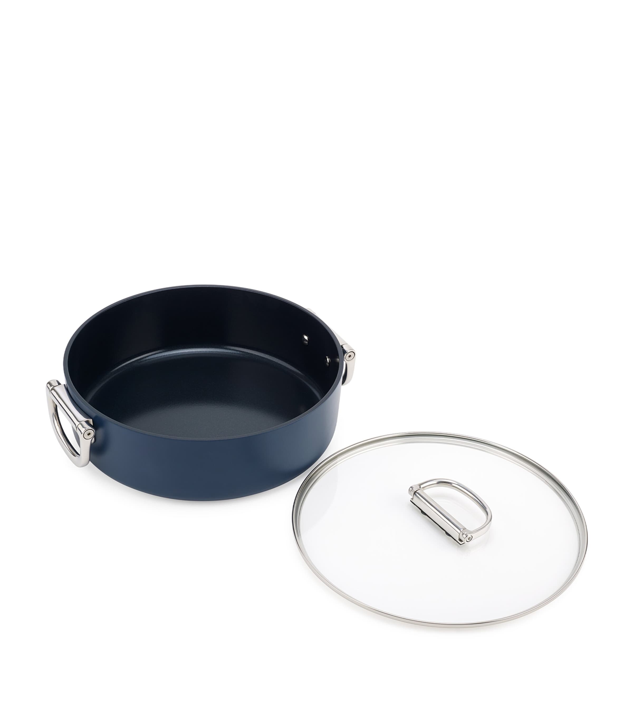 Space Non-Stick Folding Handle Casserole Pan and Lid (28cm) MIDNIGHT BLUE Image 6