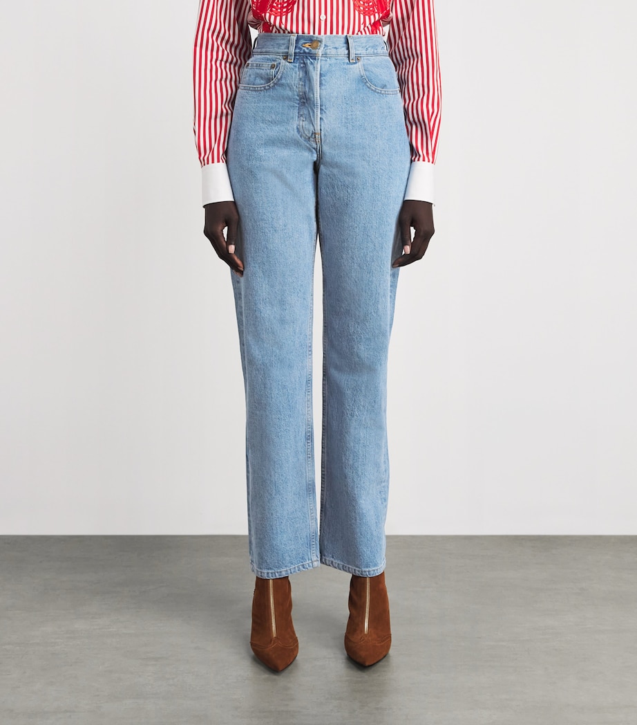 Thom Browne Womens Straight Jeans Light Blue Image 4