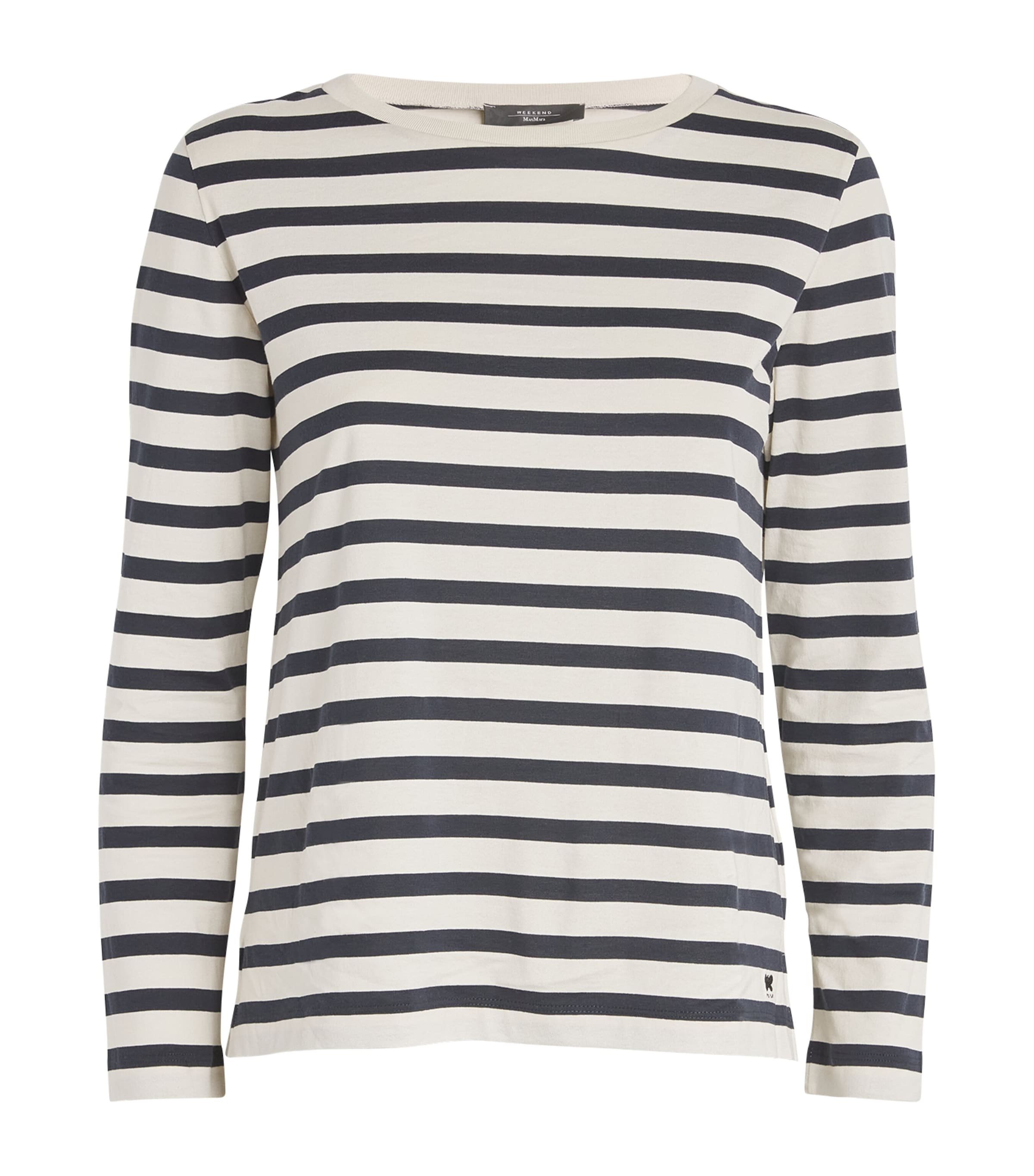 Shop Weekend Max Mara Striped Long-sleeve T-shirt In Blue