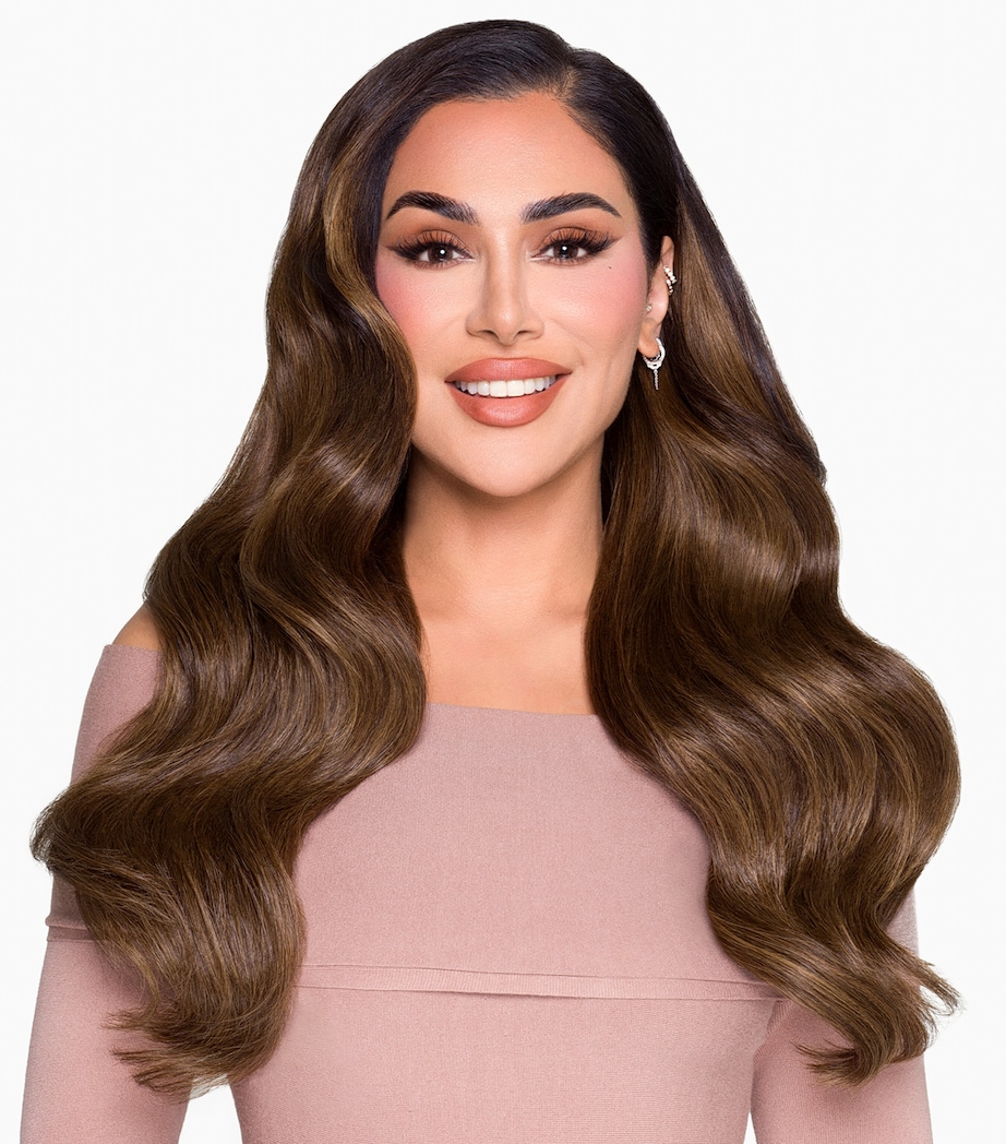 Beauty Works x Huda BARELY THERE Clip-In Hair Extensions Set (20") CHAMPAGNE BLONDE Image 4