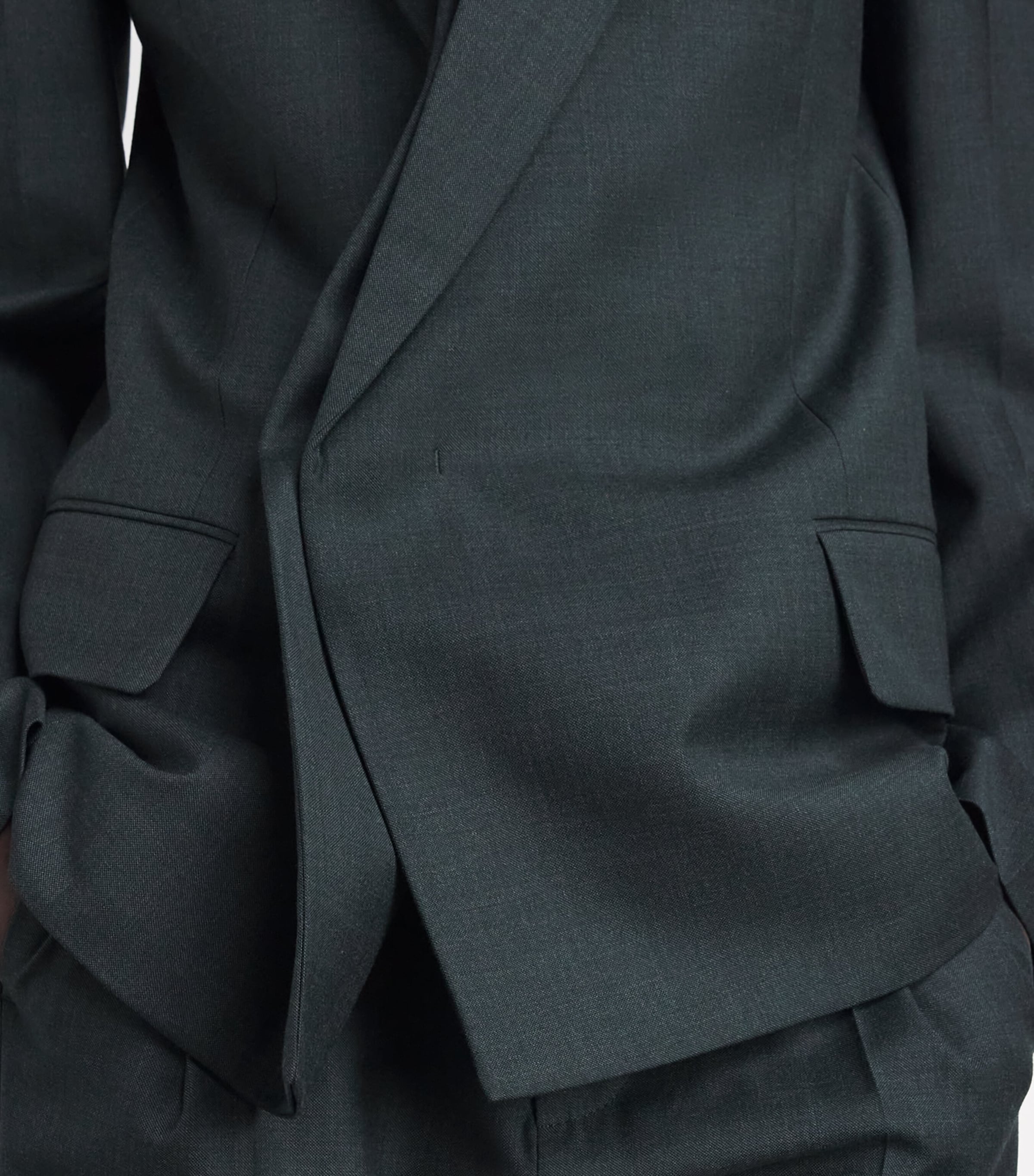 Victoria Beckham Womens Wool Layered Blazer Green Image 3