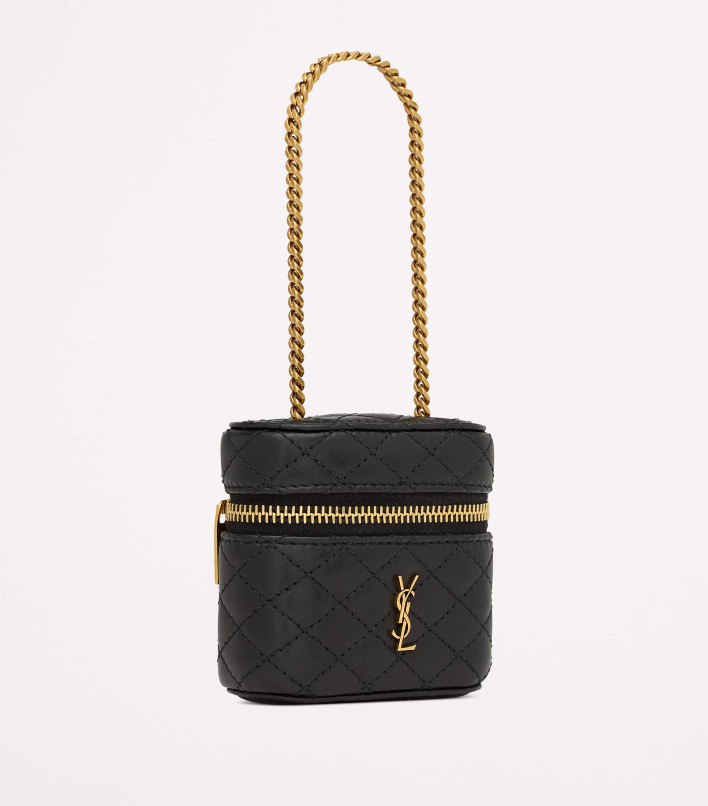 【SAINT LAURENT】 GABY MICRO BAG IN QUILTED LAMBSKIN Black Gaby Vanity micro quilted leather shoulder bag | SAINT