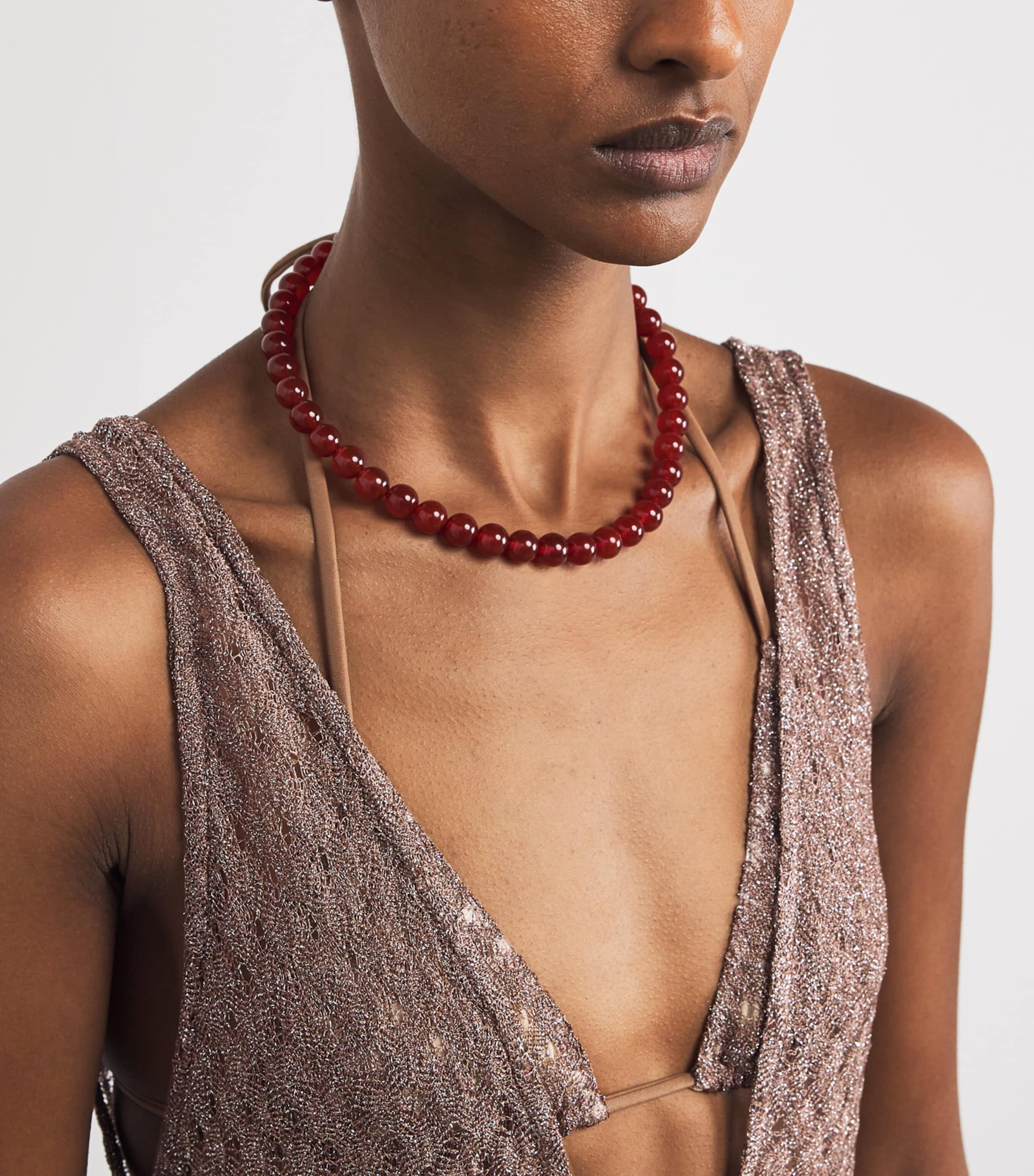 Crochet Sleeveless Maxi Dress S80EE BROWN Image 4