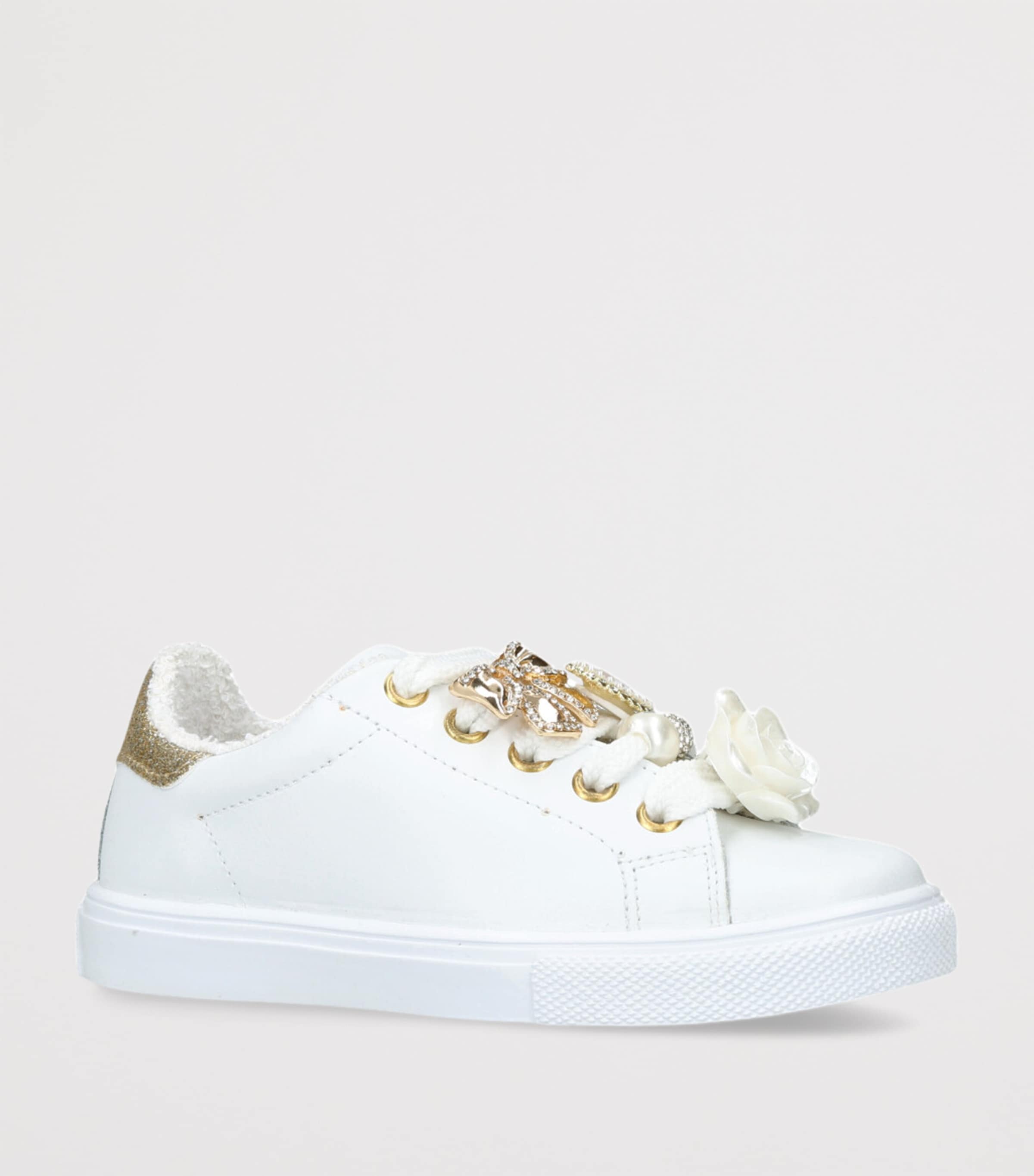 Leather Charm Sneakers WHITE Image 3