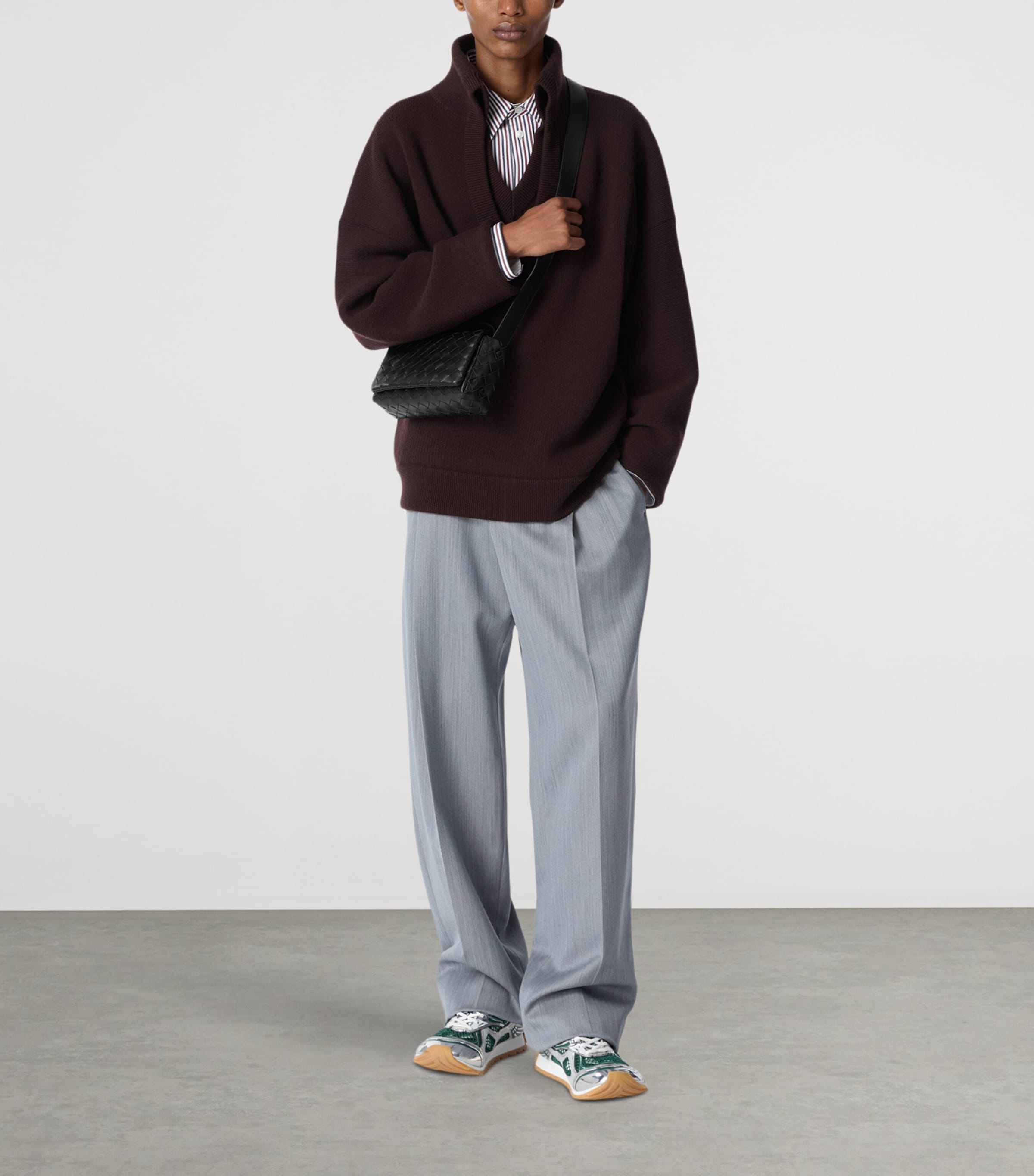 Mini Leather Intrecciato Flap Cross-Body Bag 8803 Image 2