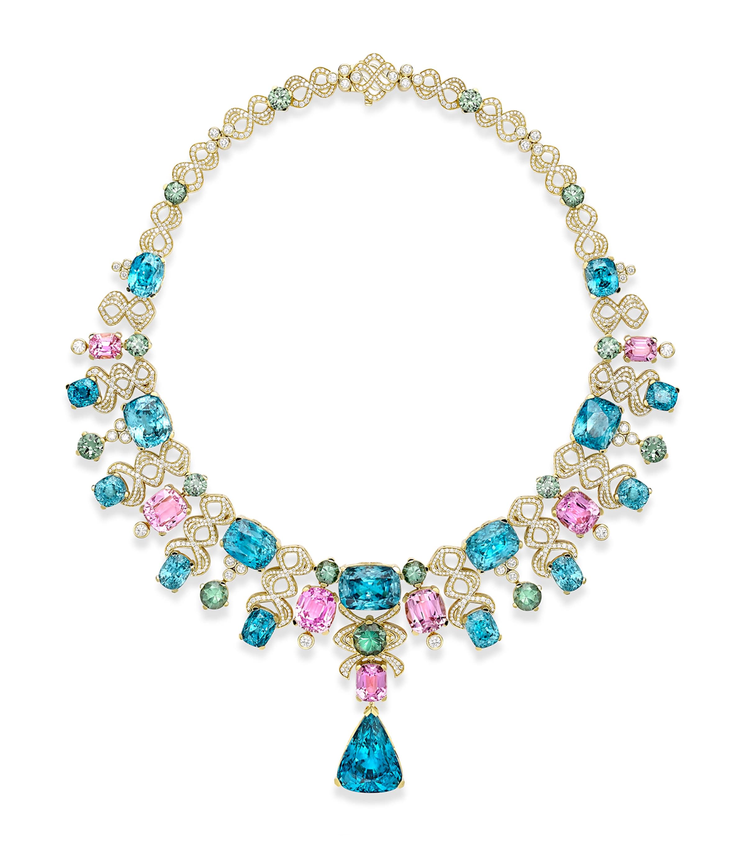 Boodles Yellow Gold, Diamond and Coloured Gemstone Murano A Family Journey Necklace Yellow Gold Image 1