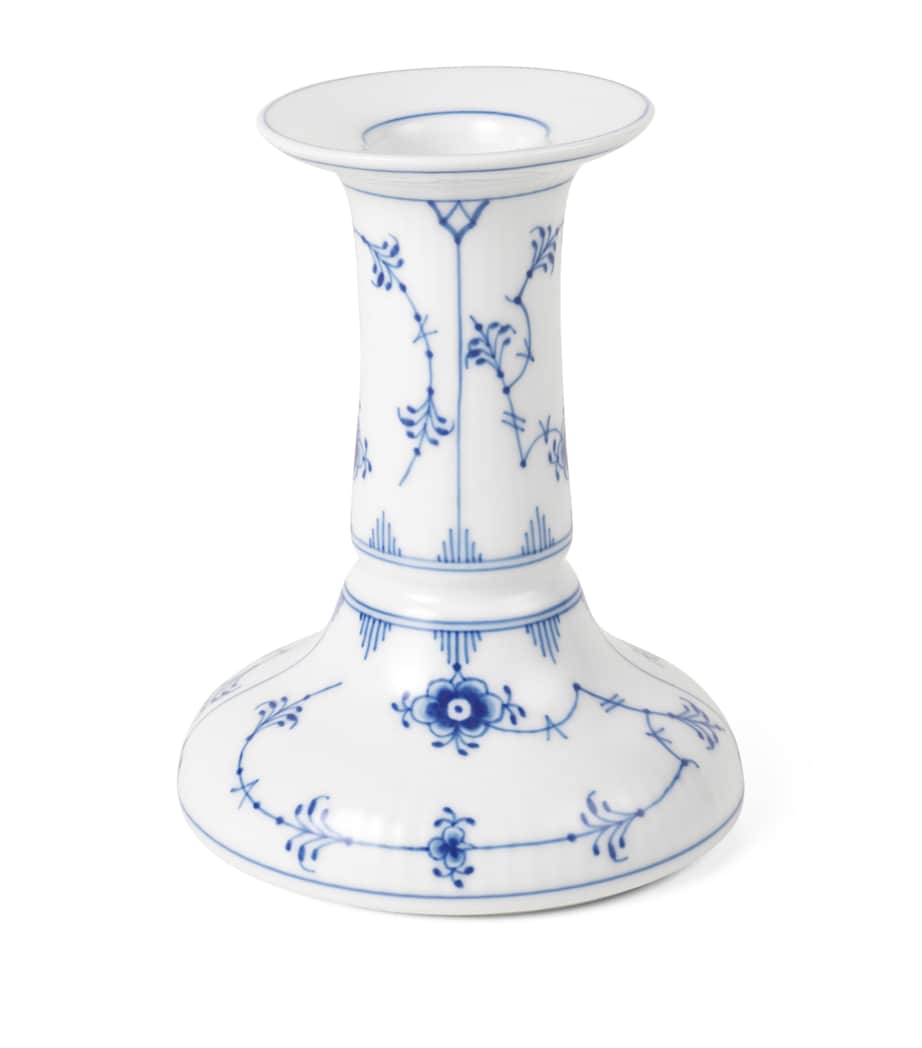 Royal Copenhagen Blue Fluted Plain Candle Holder (11.5cm) Blue Image 1