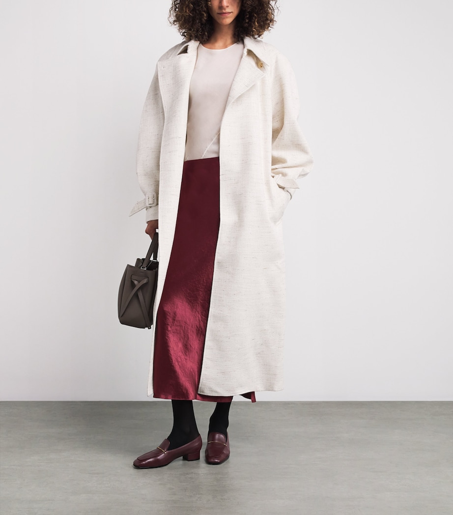 Satin Crinkled Midi Skirt BORDEAUX-939BOR Image 2