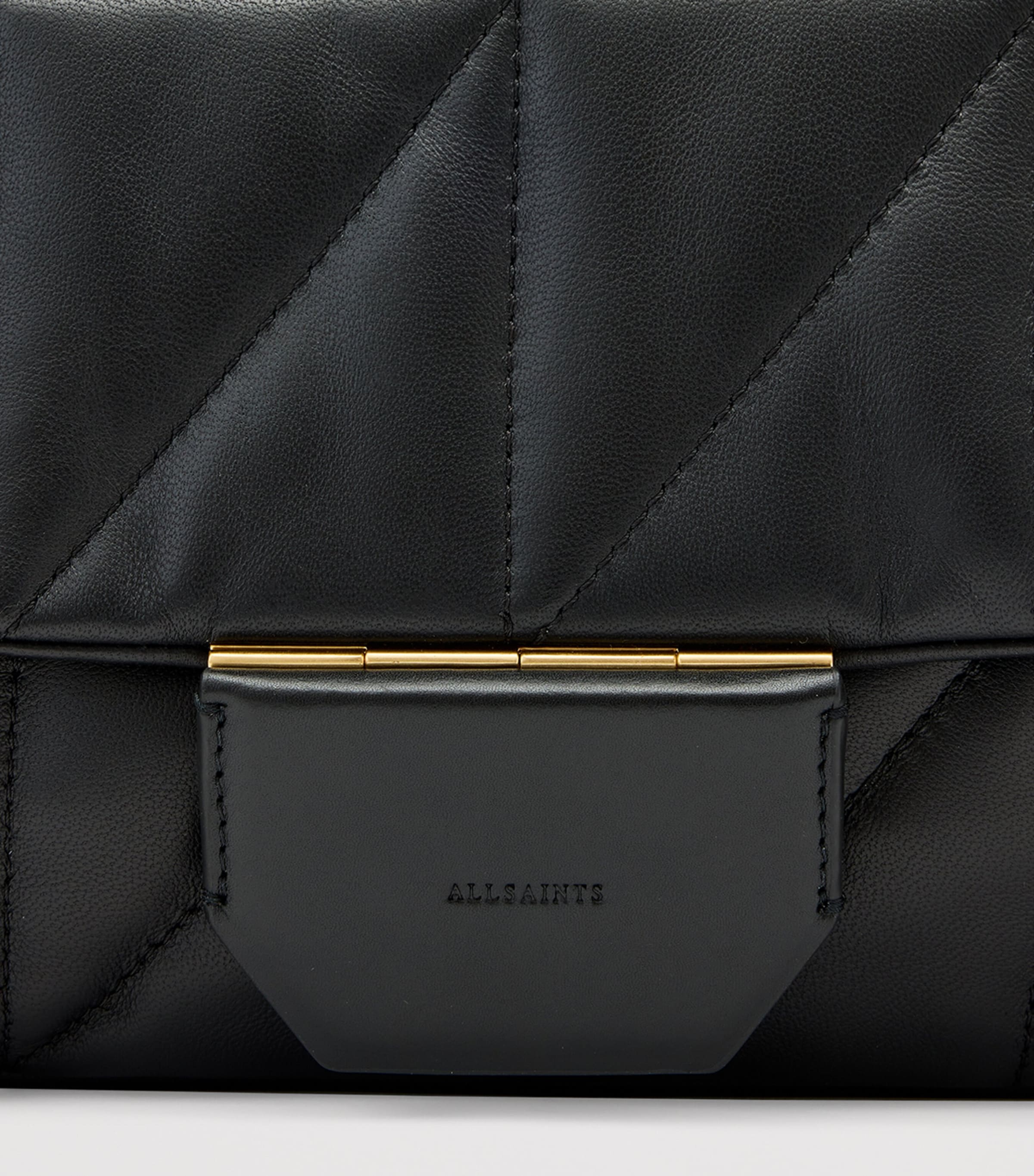 Quilted Leather Ondine Shoulder Bag BLACK Image 6