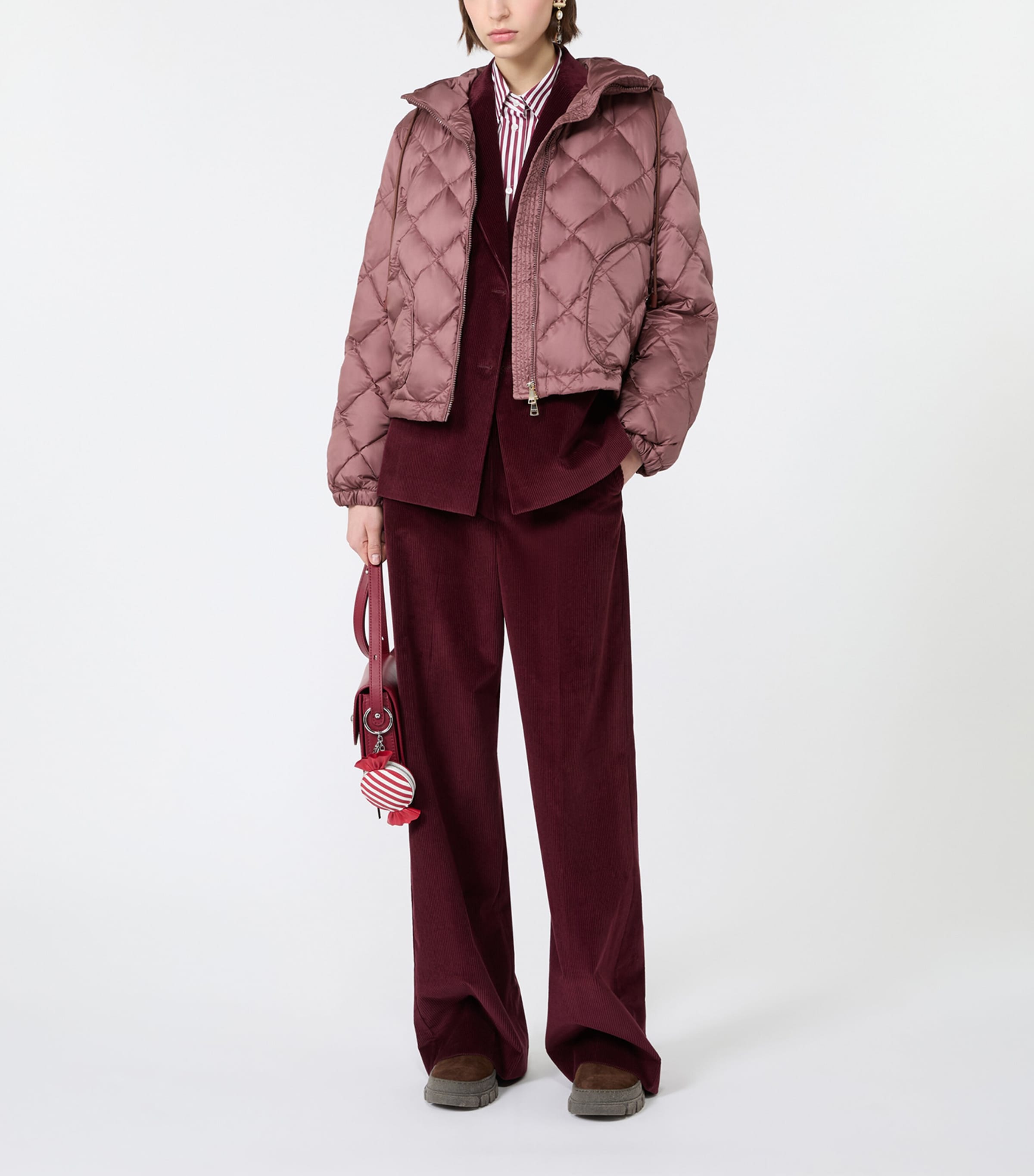 Weekend Max Mara Womens Cotton Stripe Shirt Bordeaux Image 2