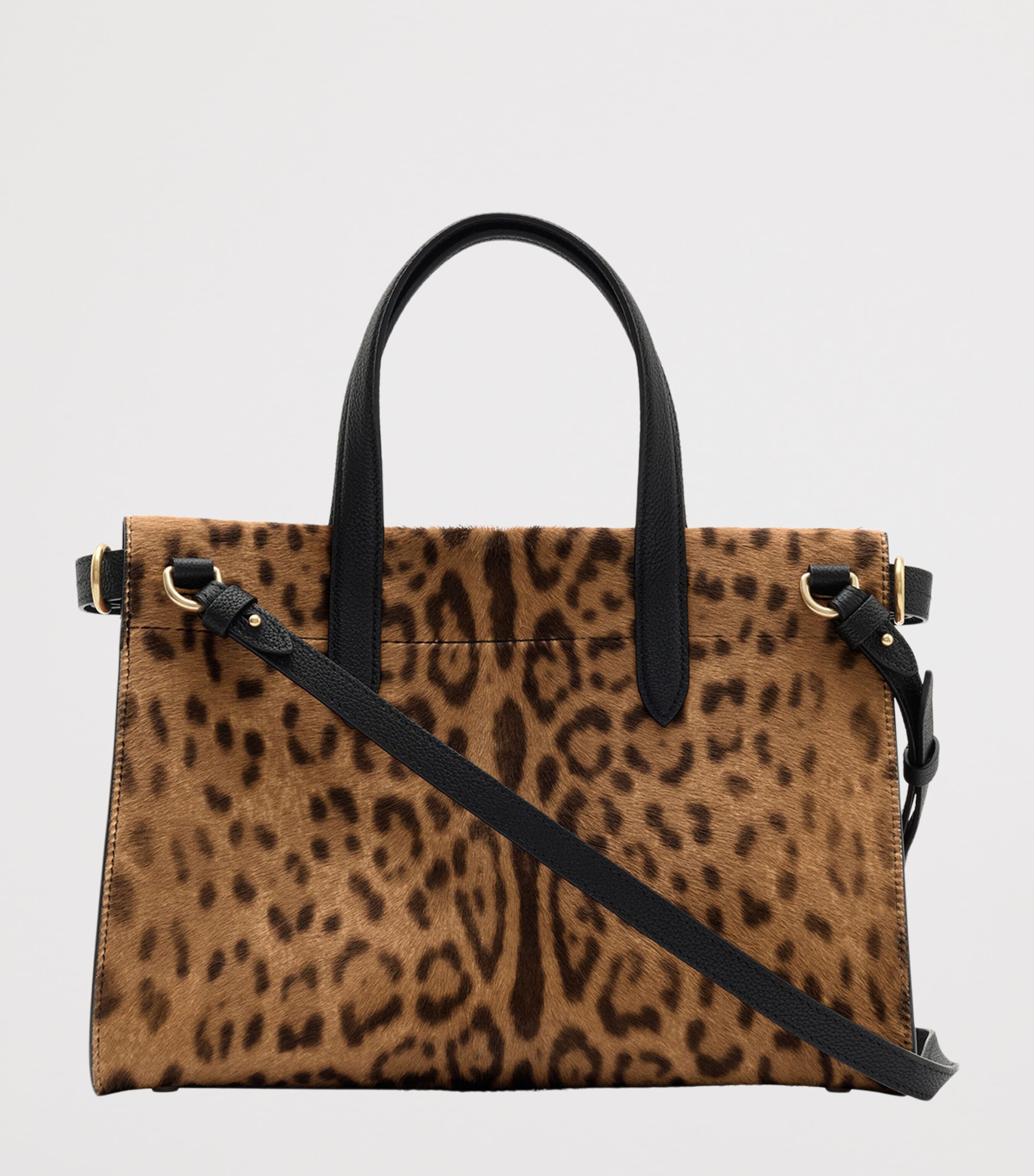 Burberry Black Small Calf Hair Cotswolds Tote Bag | Harrods AU