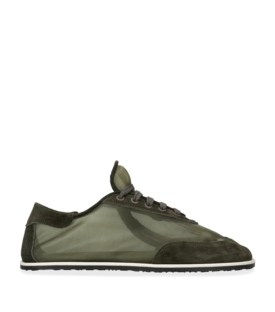Mesh Lace-Up Sneakers KHAKI Image 1