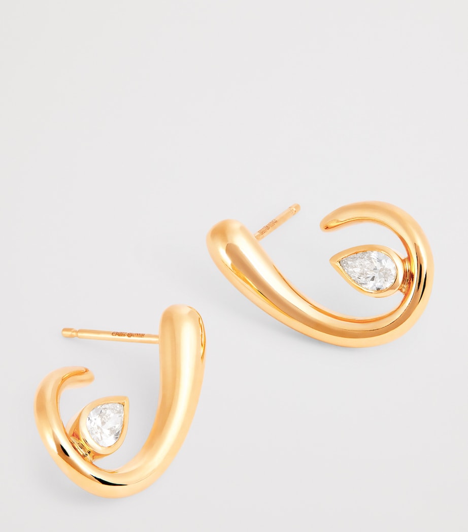 Yellow Gold and Diamond Loop Earrings YELLOW GOLD Image 6