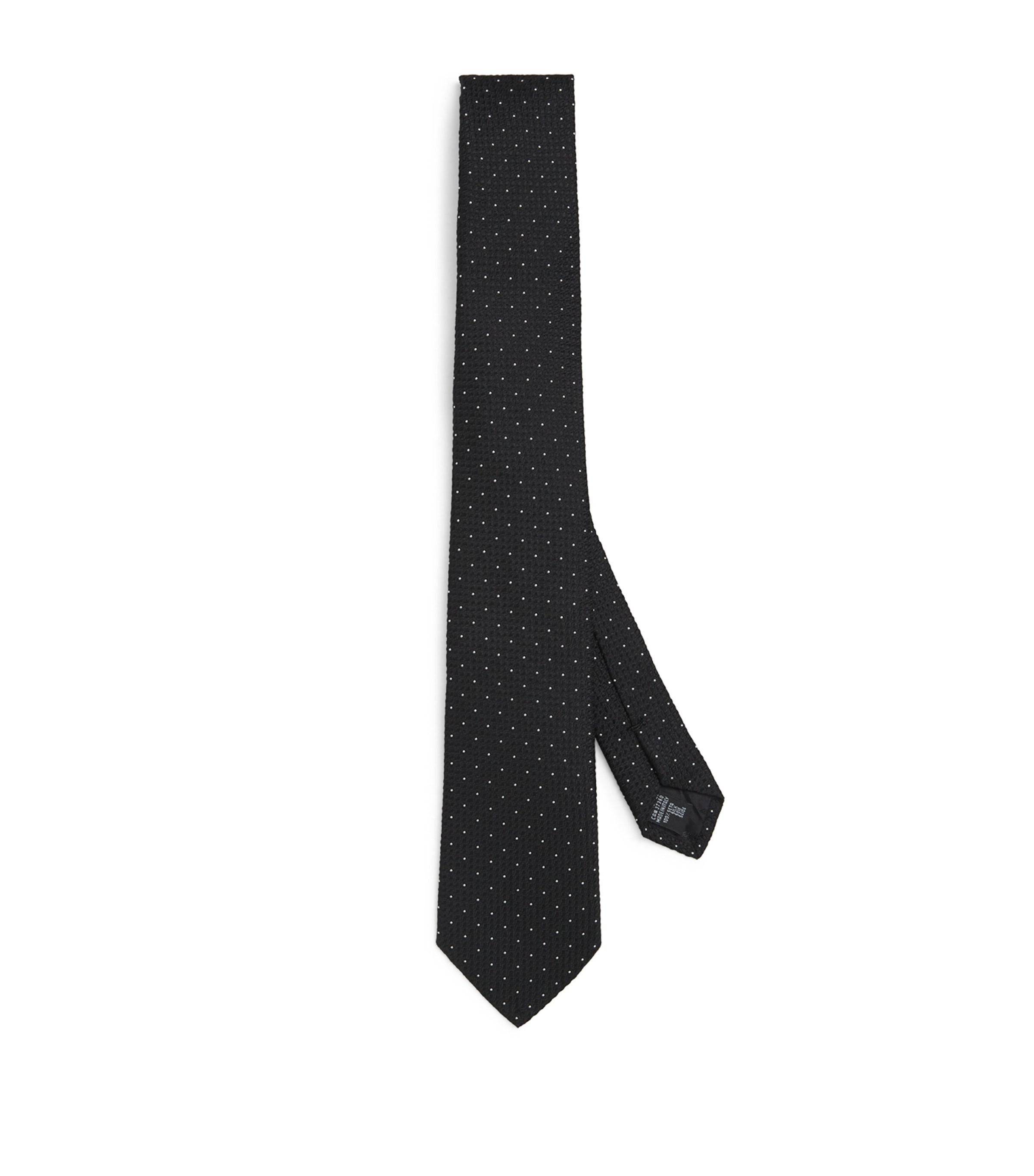 Emporio Armani Silk Spot Tie In Black